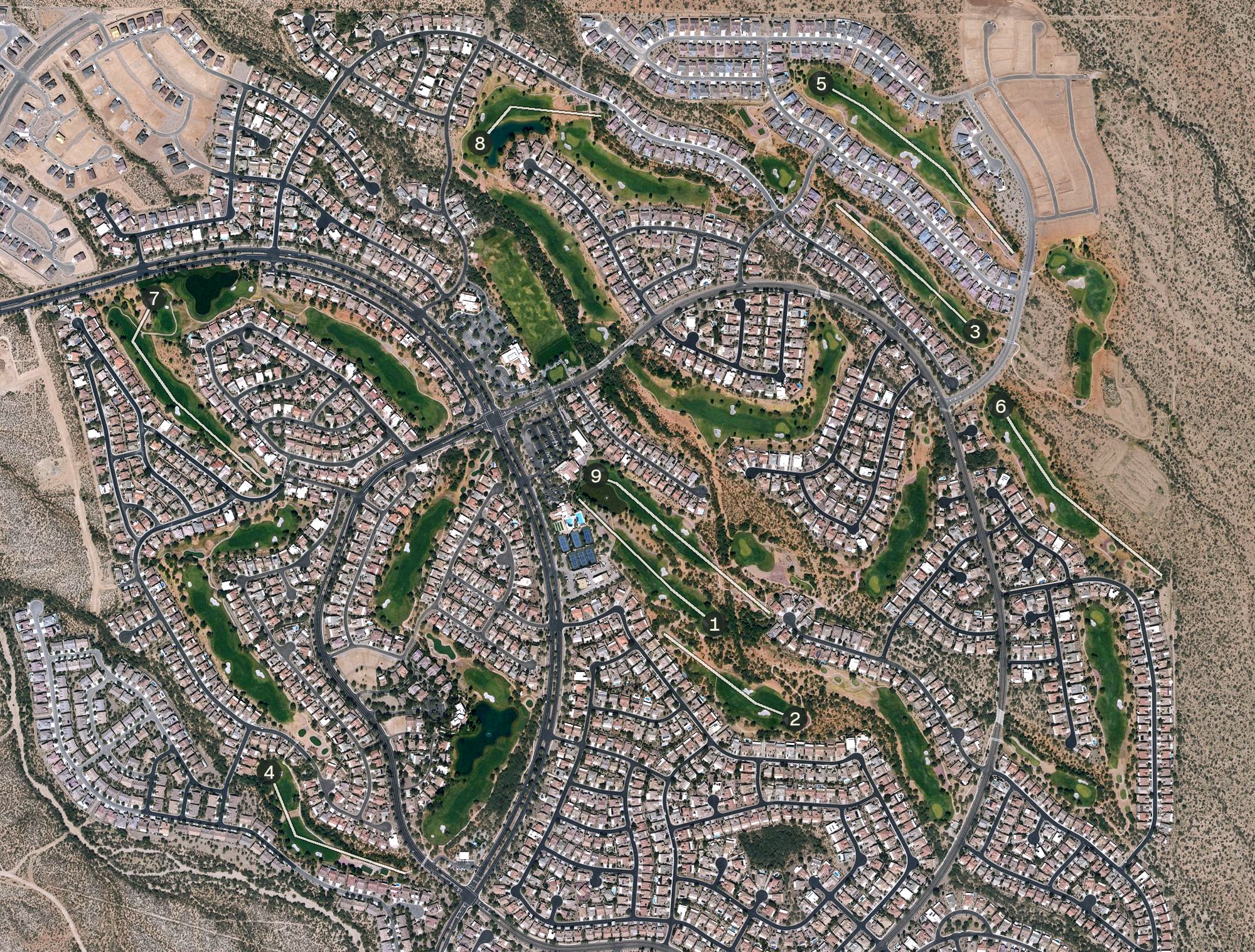 Aerial view of Quail Creek Golf Course, AZ