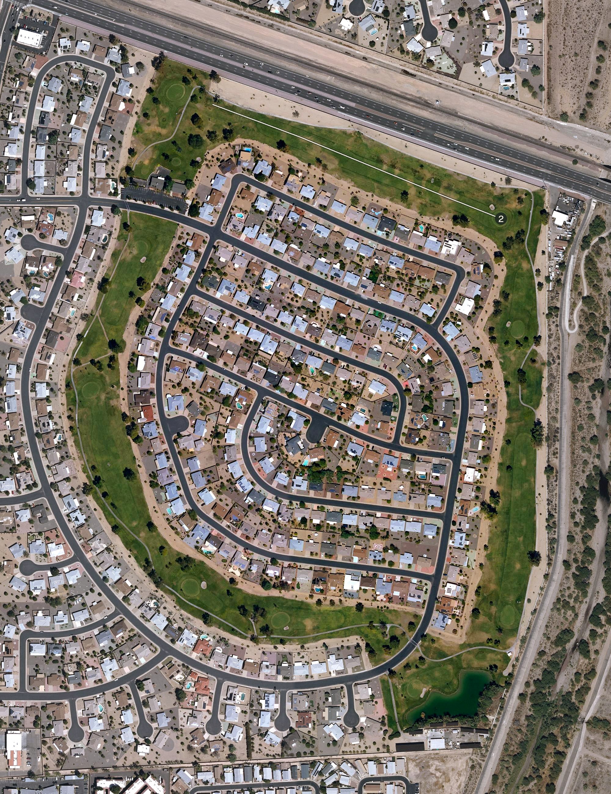 Aerial view of Quail Run Golf Course, AZ