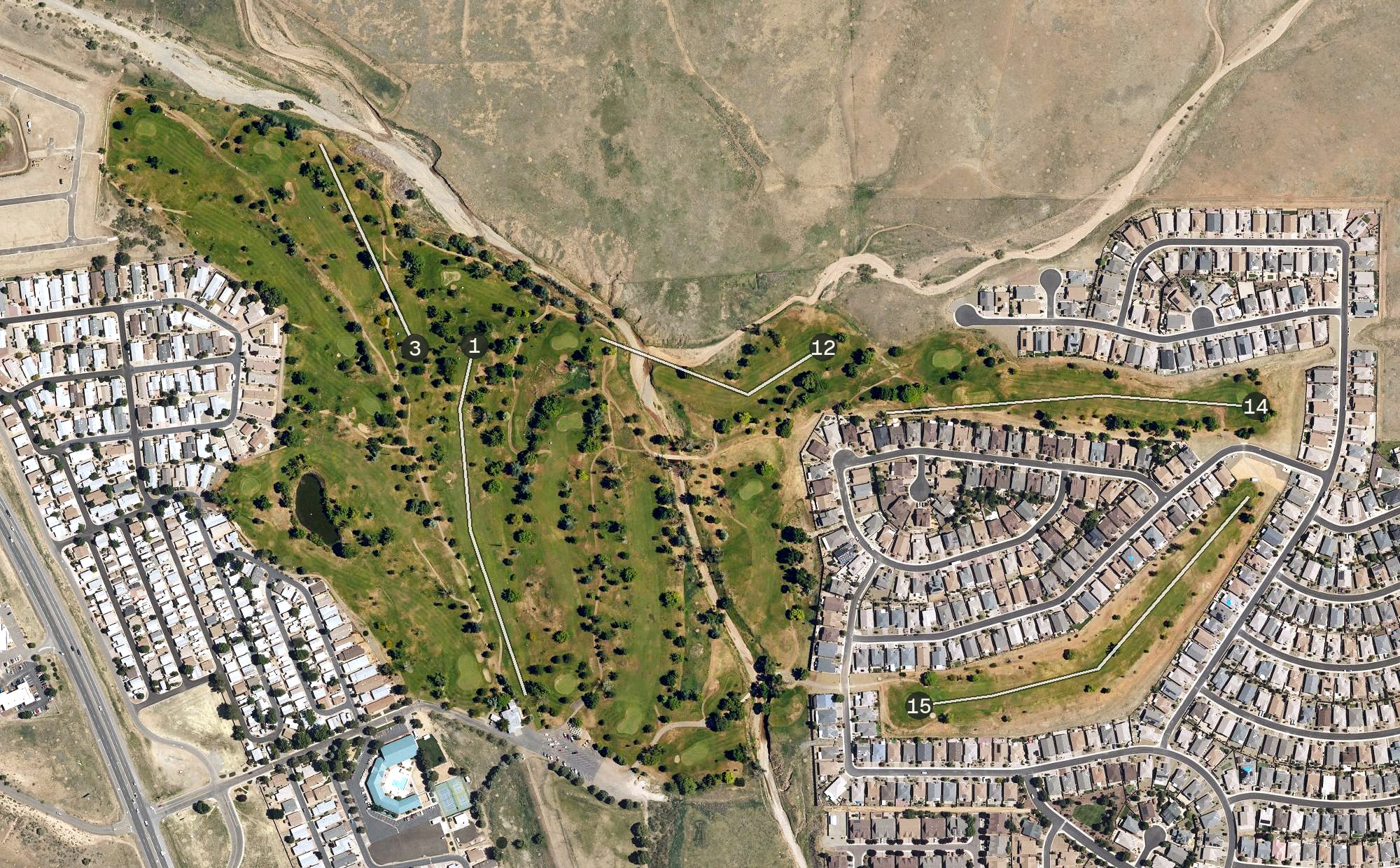 Aerial view of Quailwood Greens Golf Course, AZ