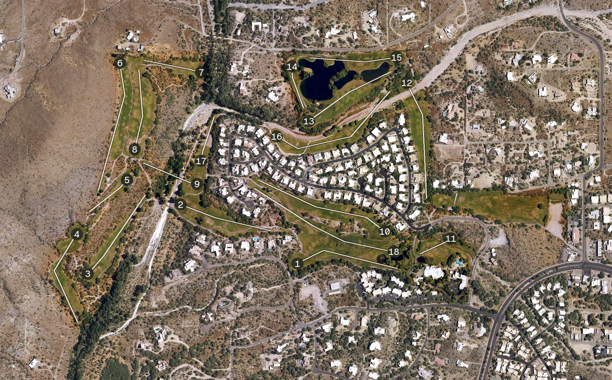 Aerial view of Rancho Mañana Golf Club, AZ