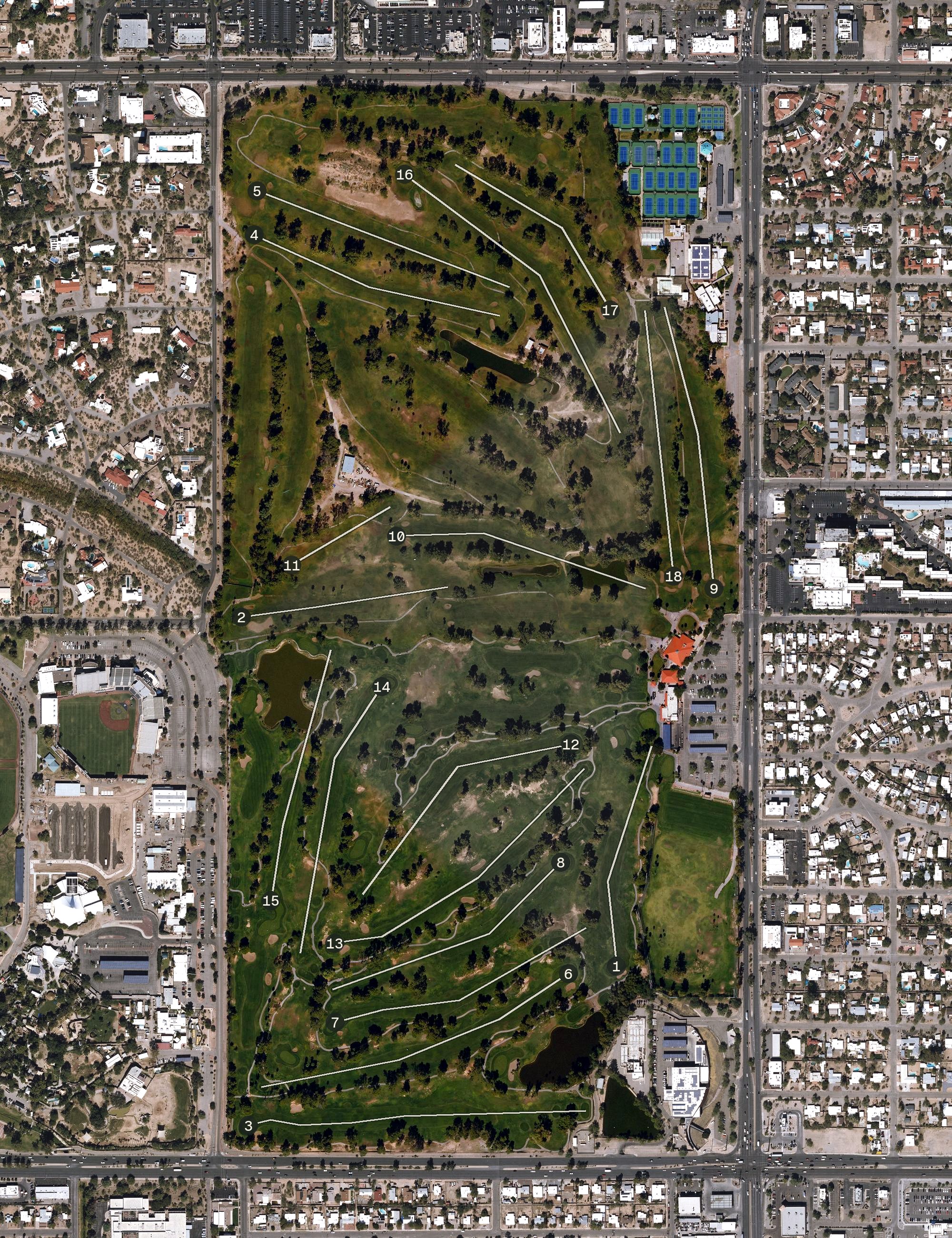 Aerial view of Randolph Golf Complex, AZ