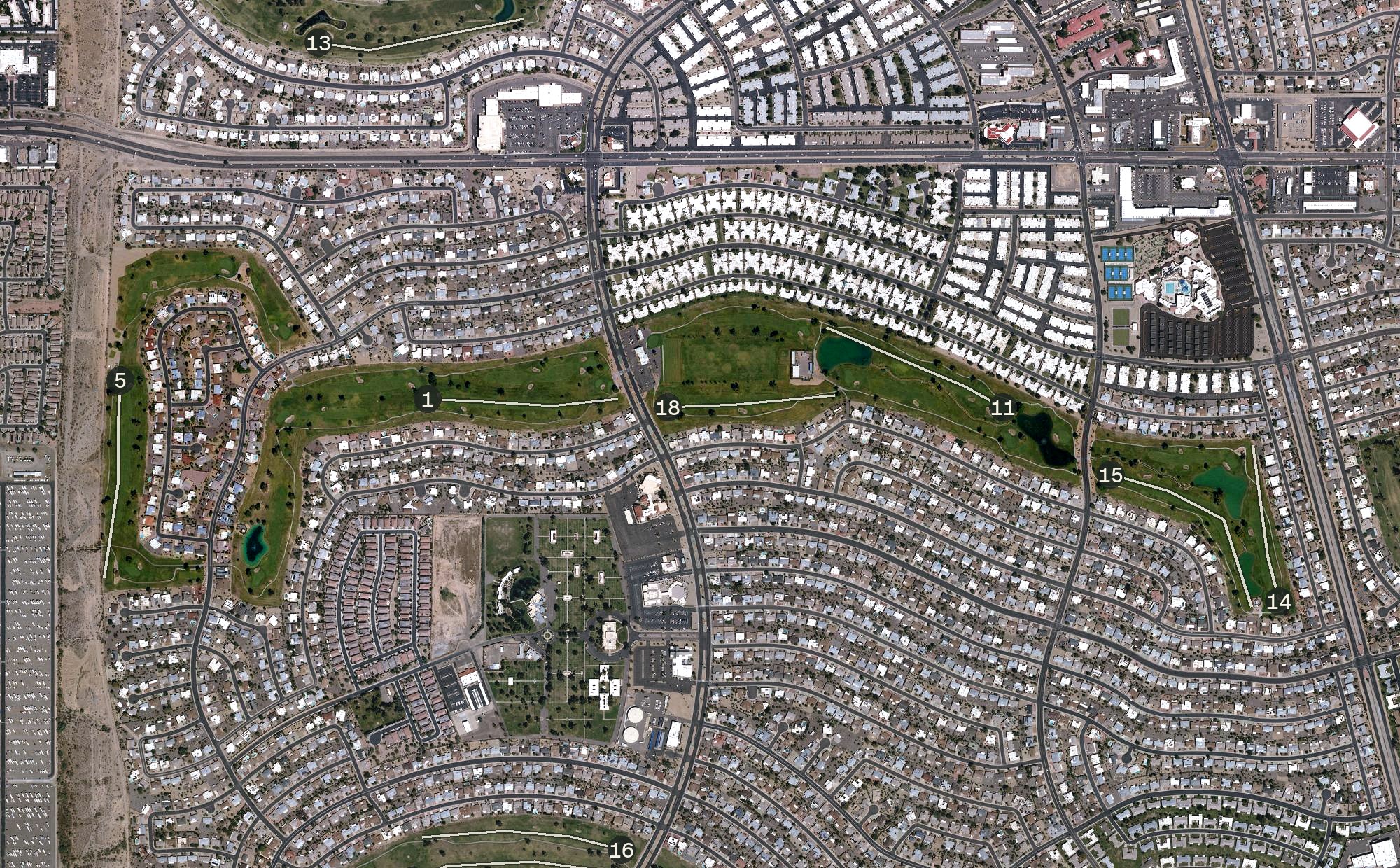 Aerial view of Riverview Golf Course, AZ