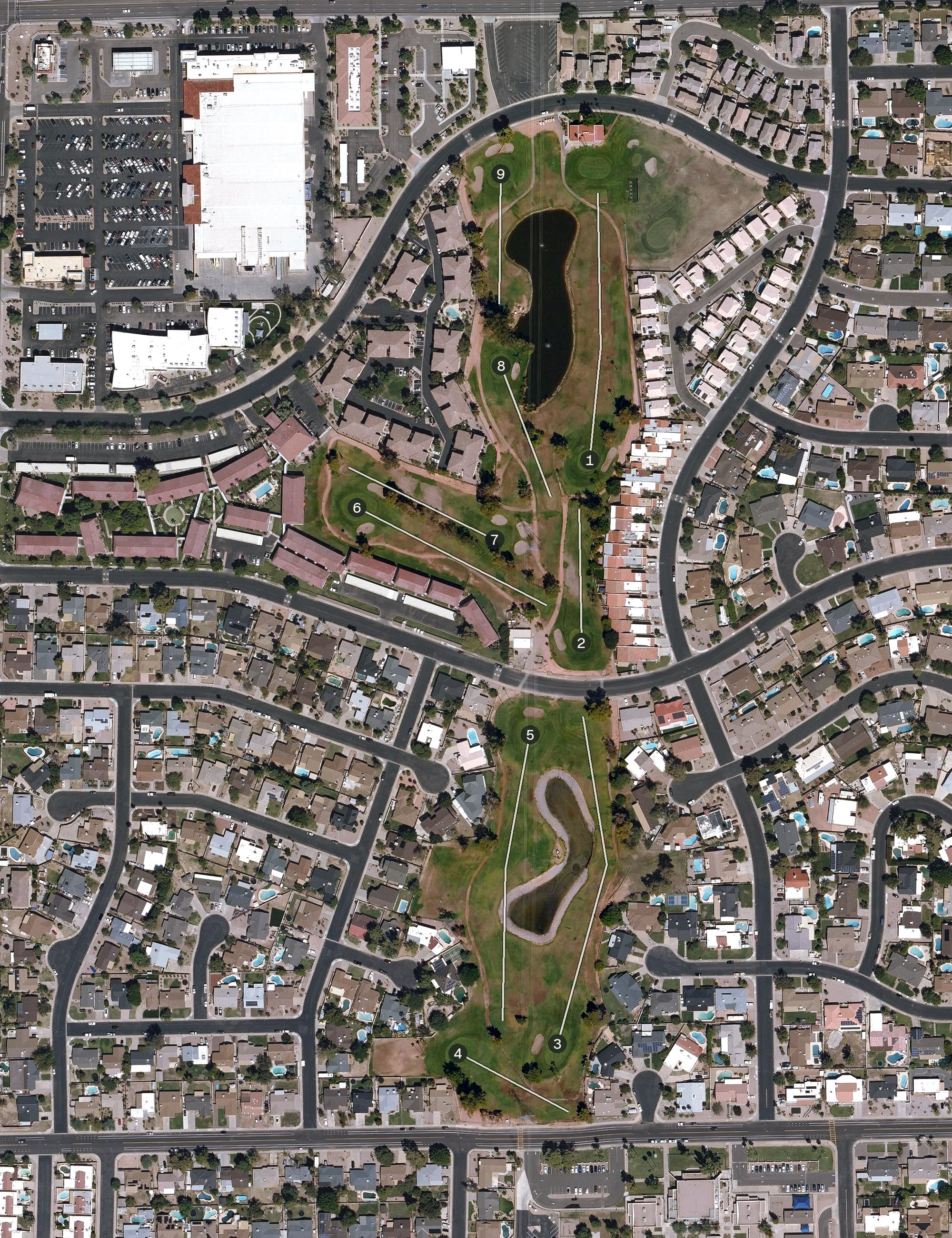 Aerial view of Royal Palms Golf Course, AZ