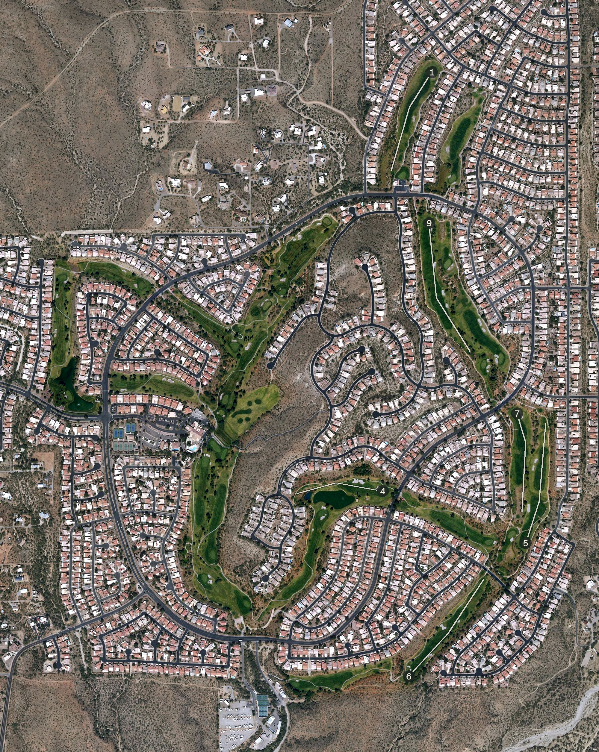Aerial view of SaddleBrooke One, AZ