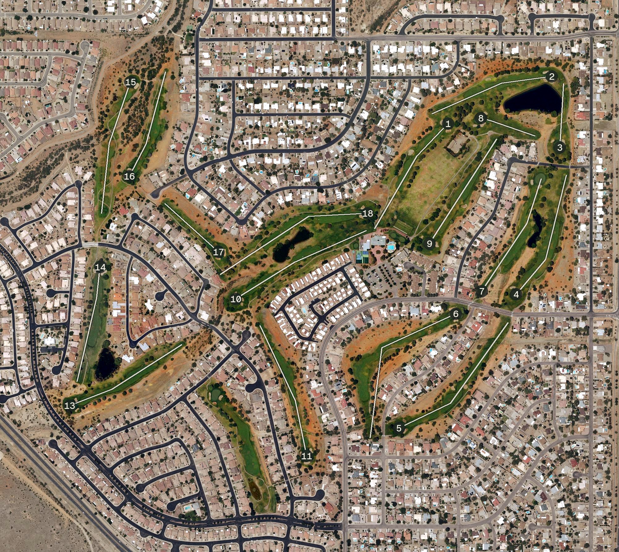 Aerial view of Sierra Vista Golf Center at Pueblo del Sol, AZ