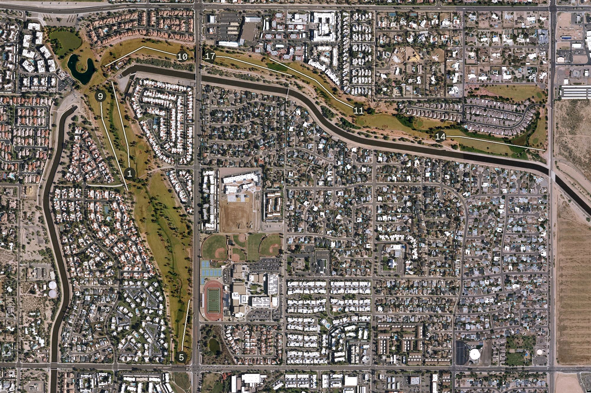 Aerial view of Silverado Golf Club, AZ