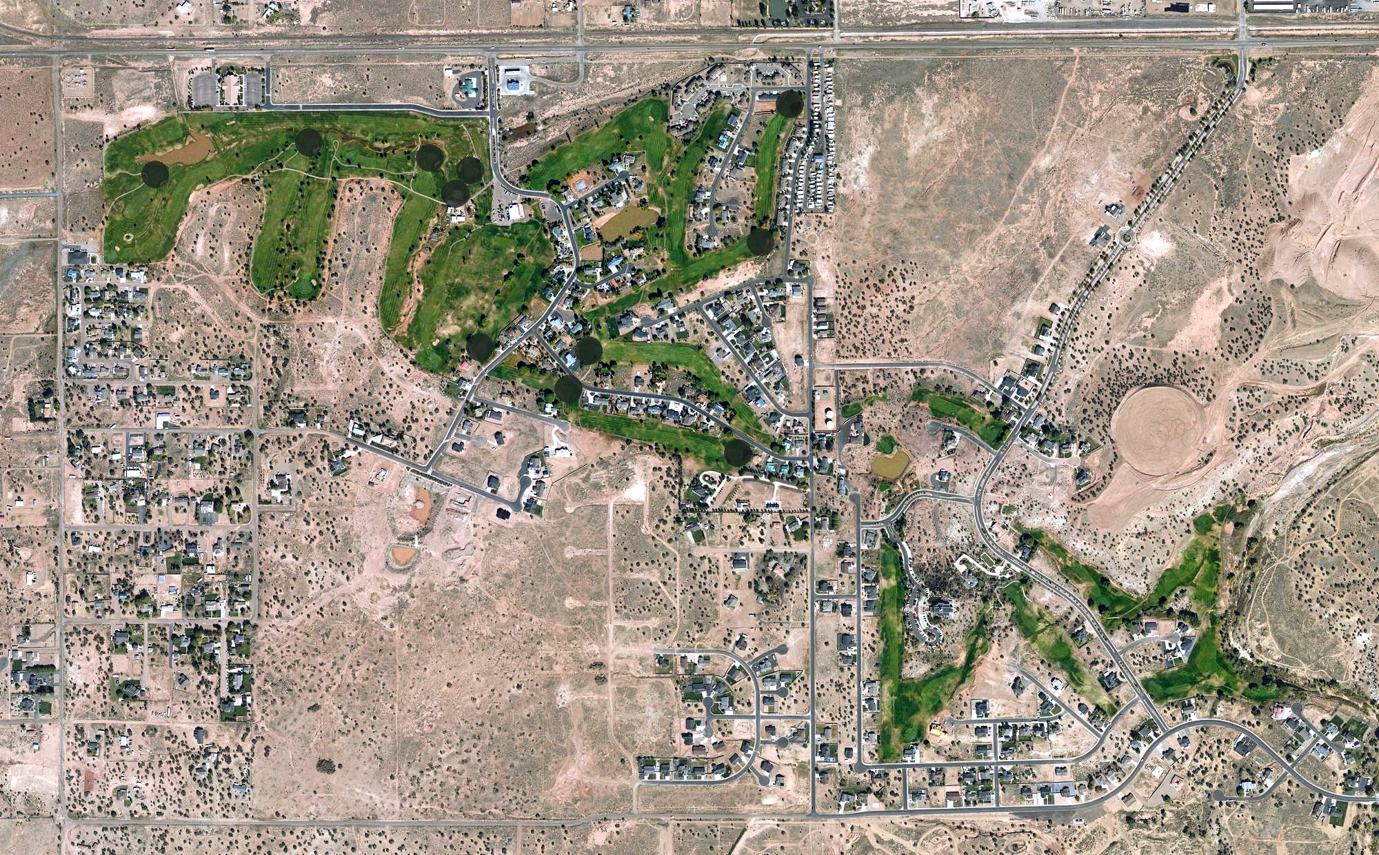 Aerial view of Snowflake Community Golf Course, AZ