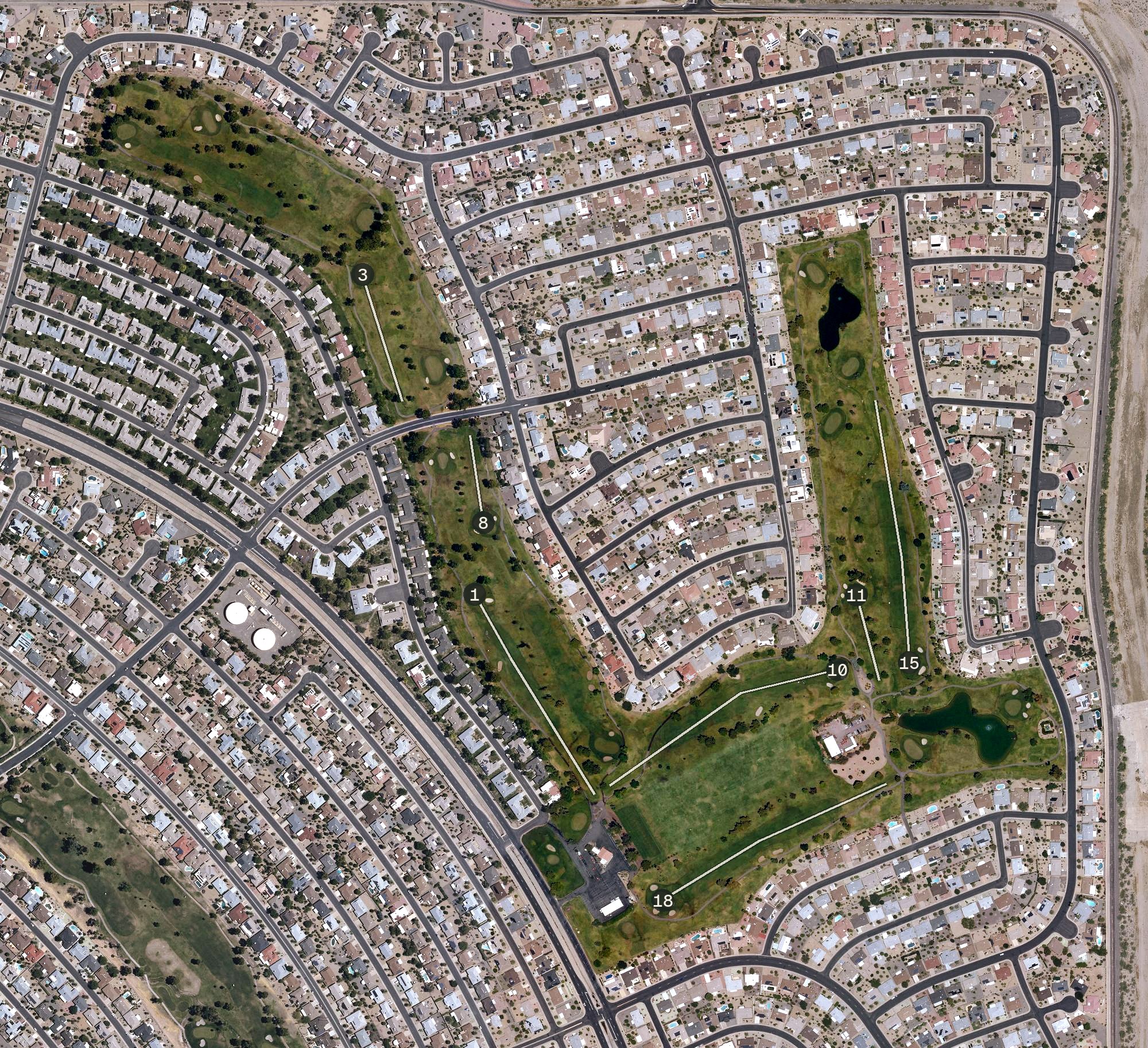 Aerial view of Stardust Golf Course, AZ
