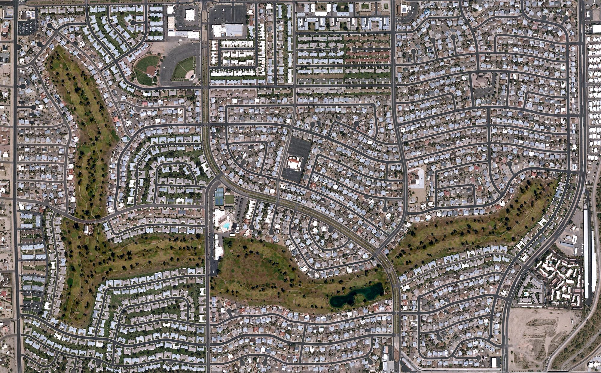 Aerial view of Sun City Country Club, AZ