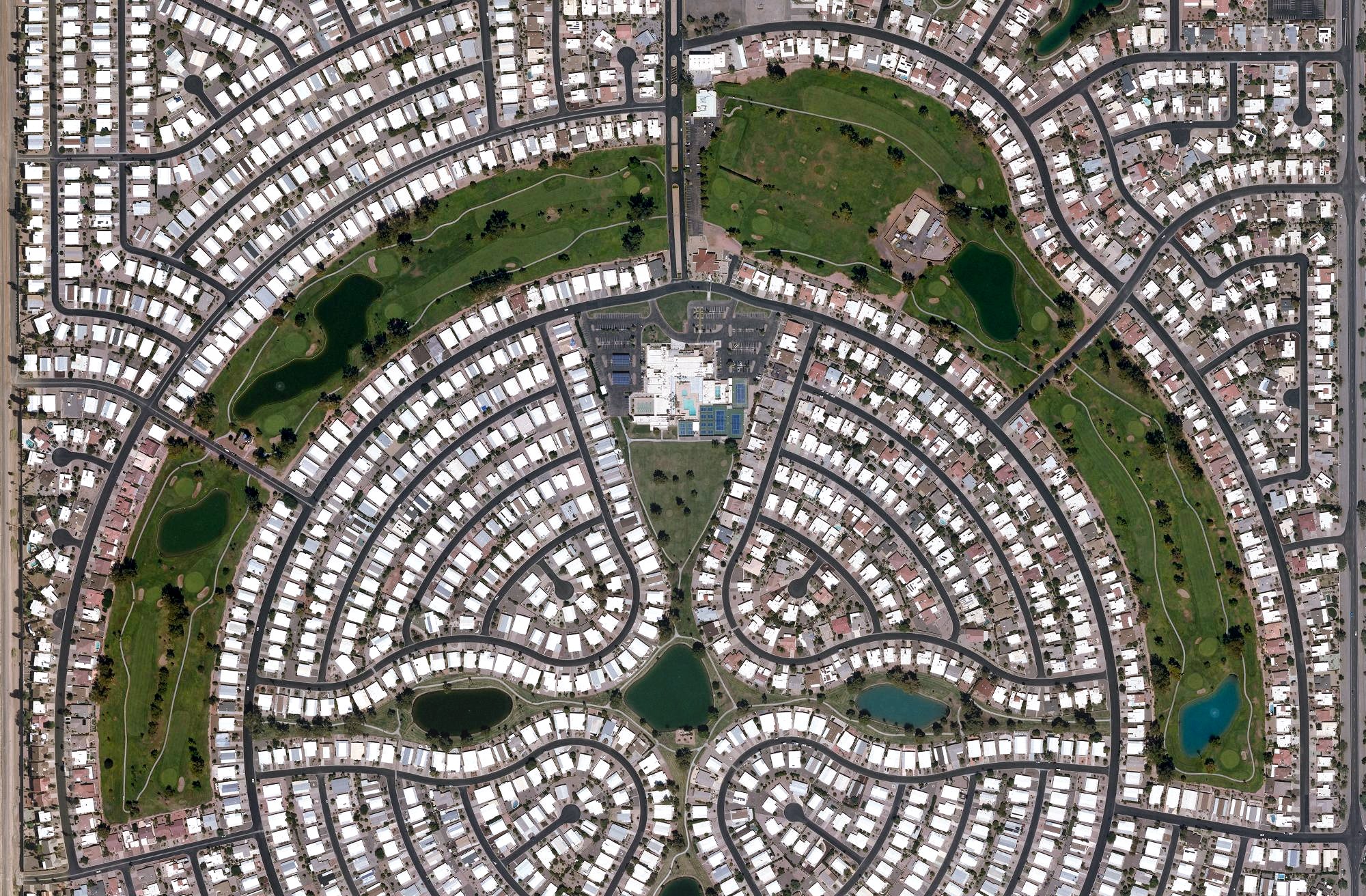 Aerial view of Sun Lakes Golf Course, AZ