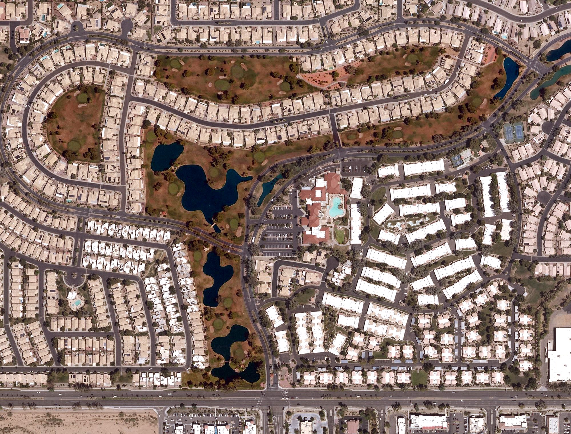 Aerial view of Sun Village Golf Course, AZ