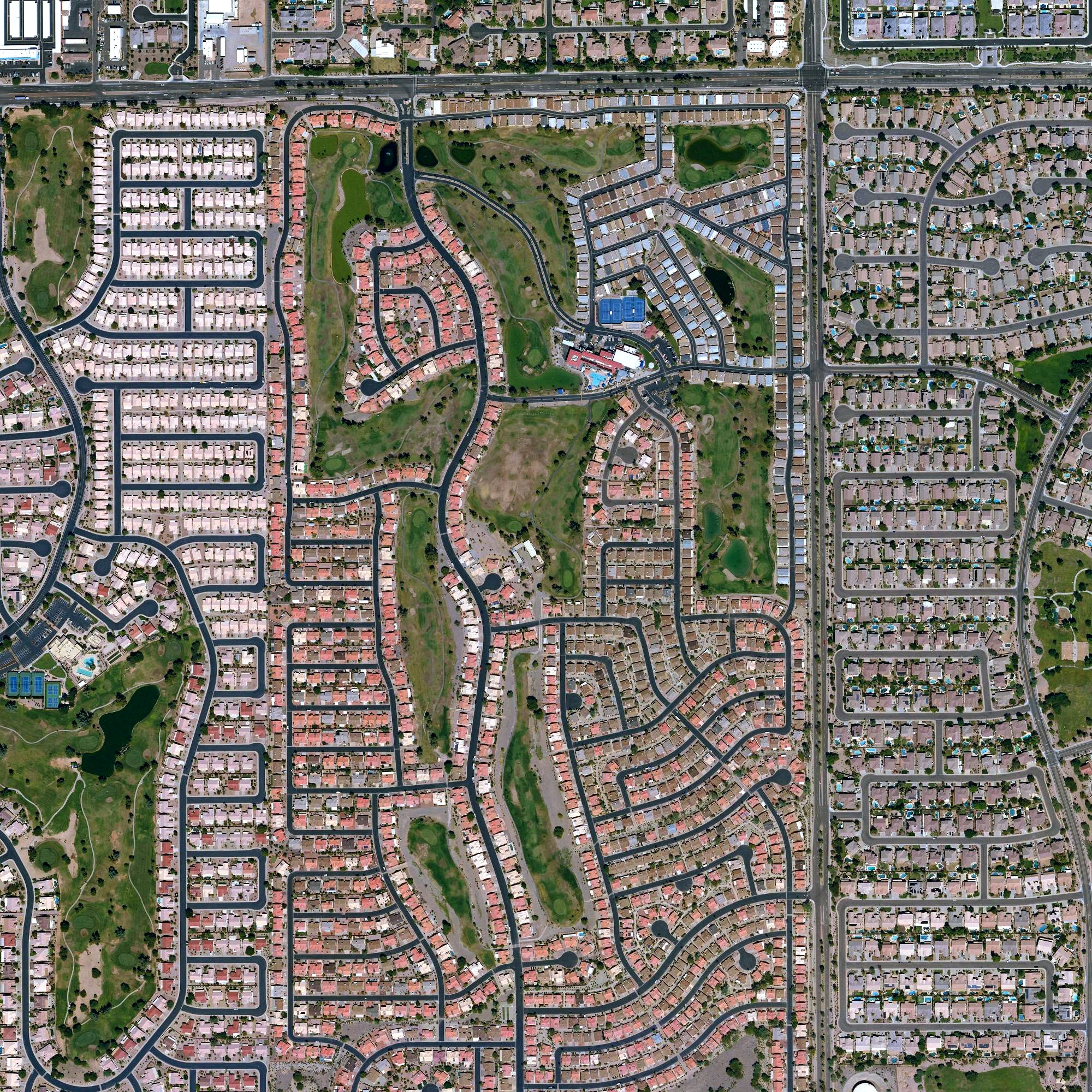 Aerial view of Sunbird Golf Club, AZ