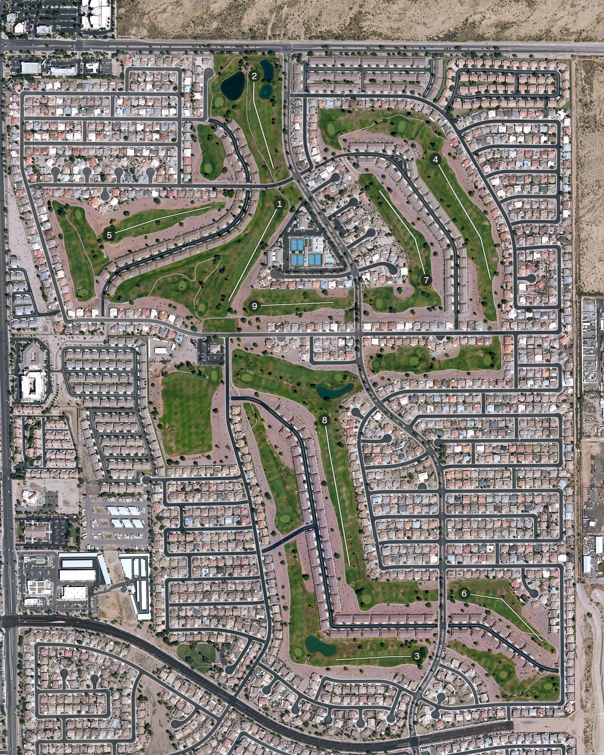 Aerial view of Sunland Springs Golf, AZ