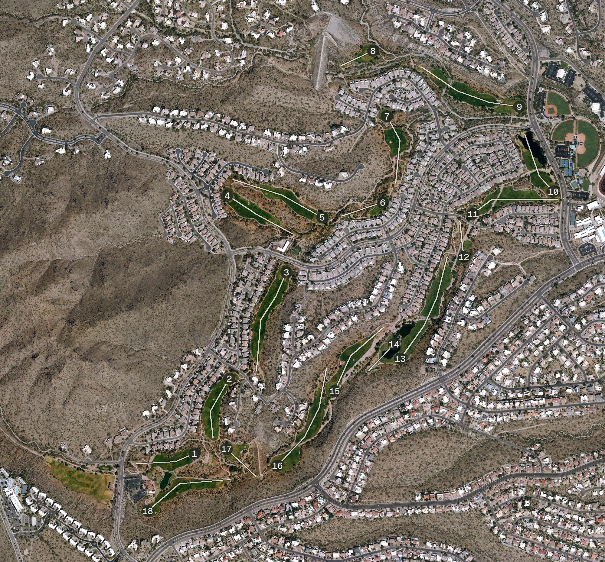 Aerial view of SunRidge Canyon Golf Club, AZ