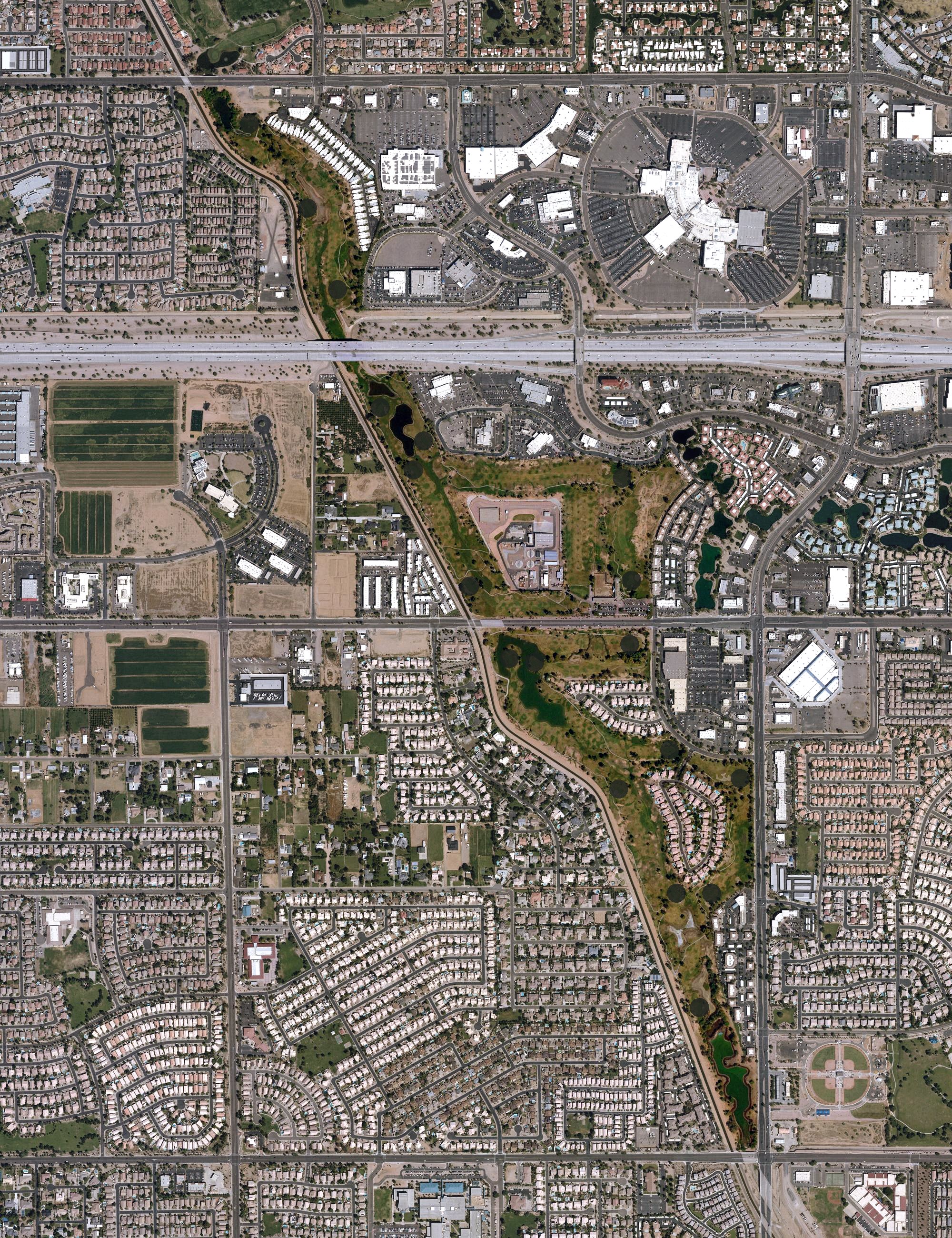 Aerial view of Superstition Springs Golf Course, AZ