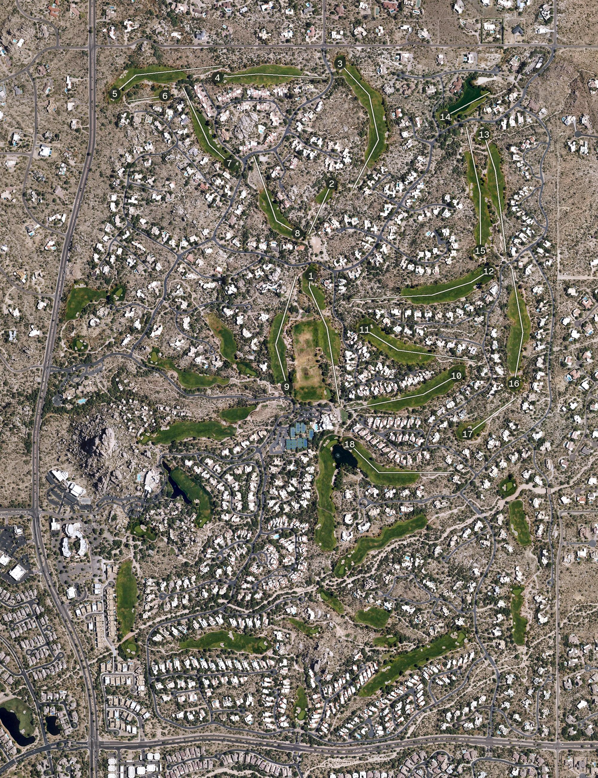Aerial view of The Boulders Golf Club, AZ