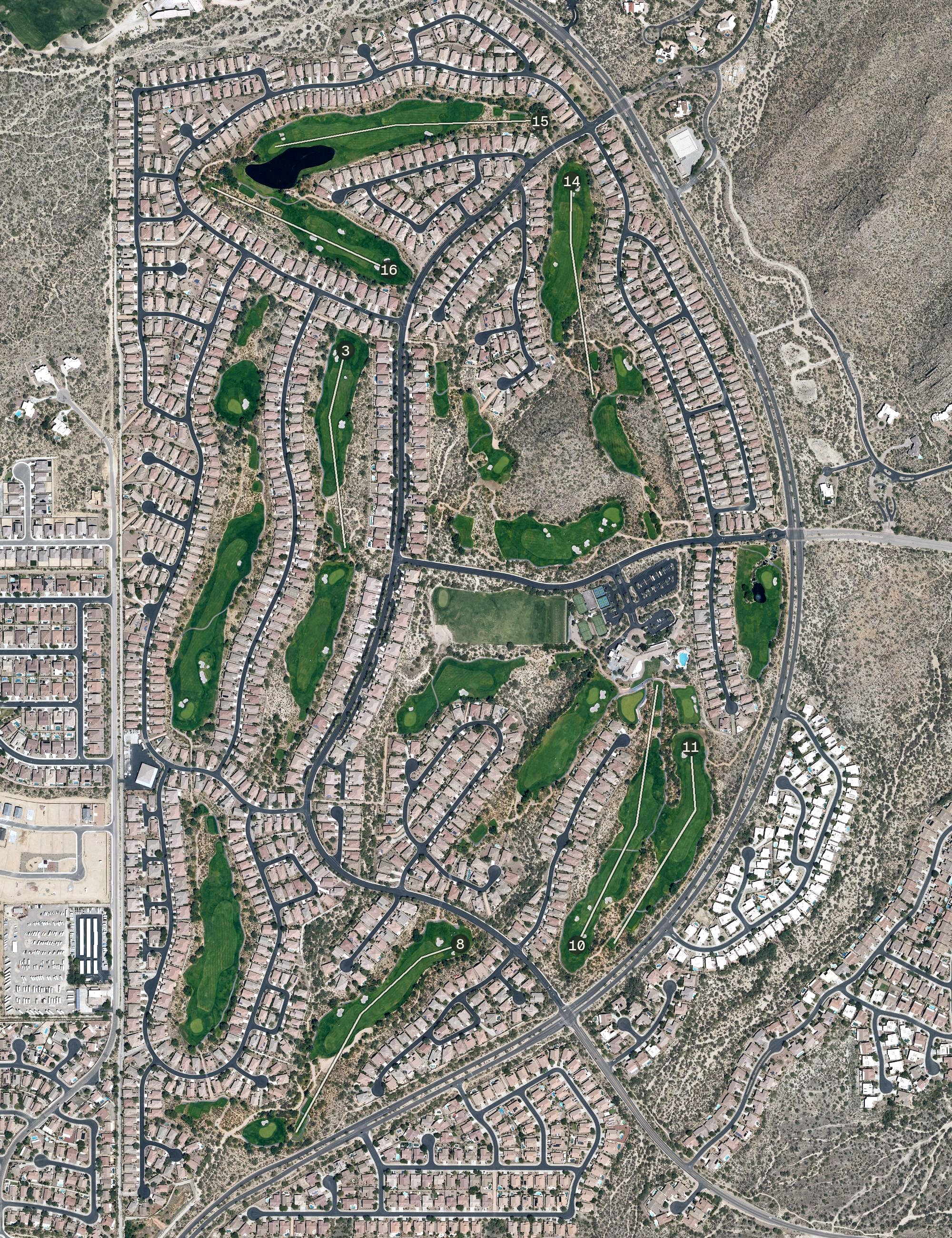 Aerial view of The Highlands at Dove Mountain (Heritage Highlands), AZ