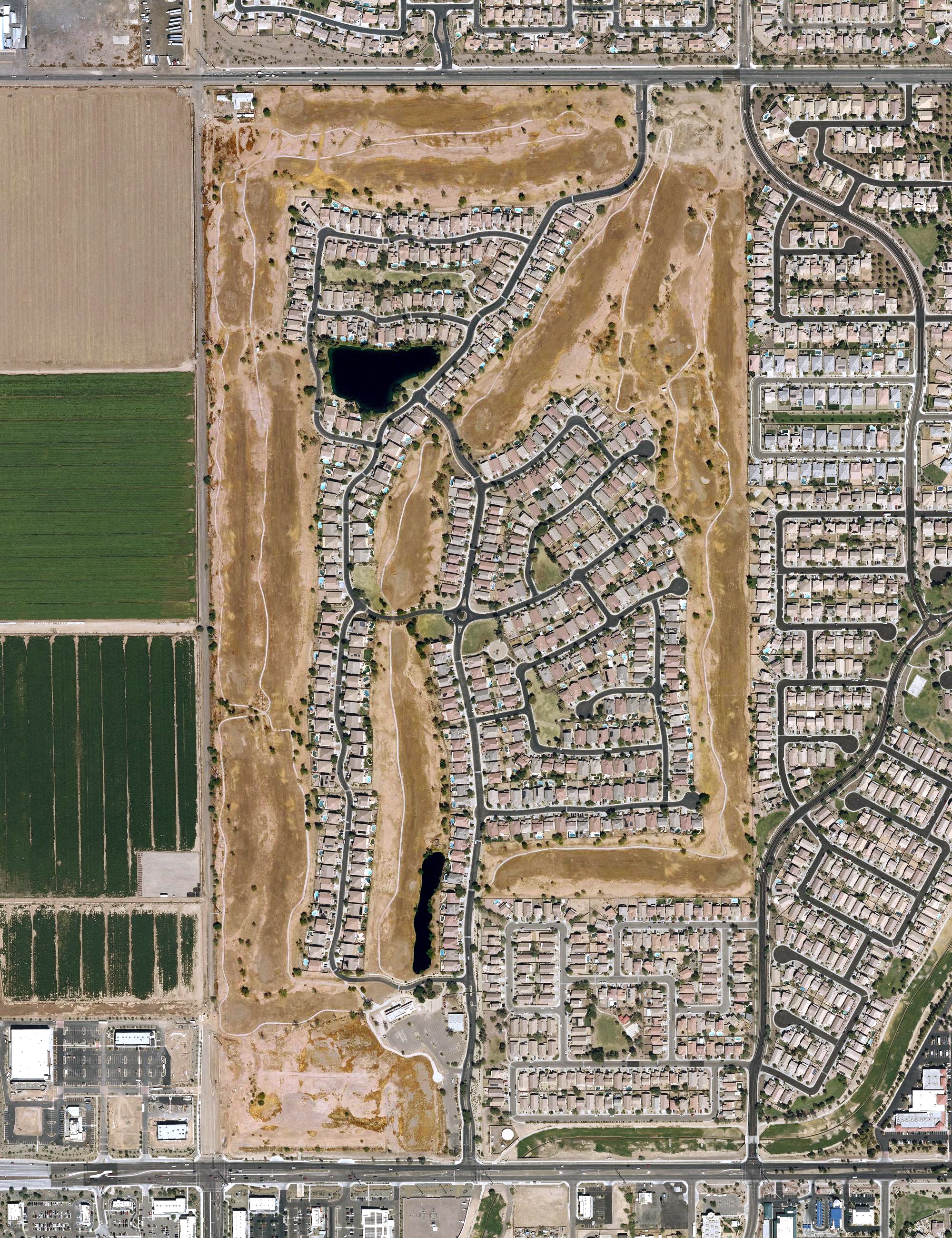Aerial view of The Score at Cottonfields Golf Course, AZ