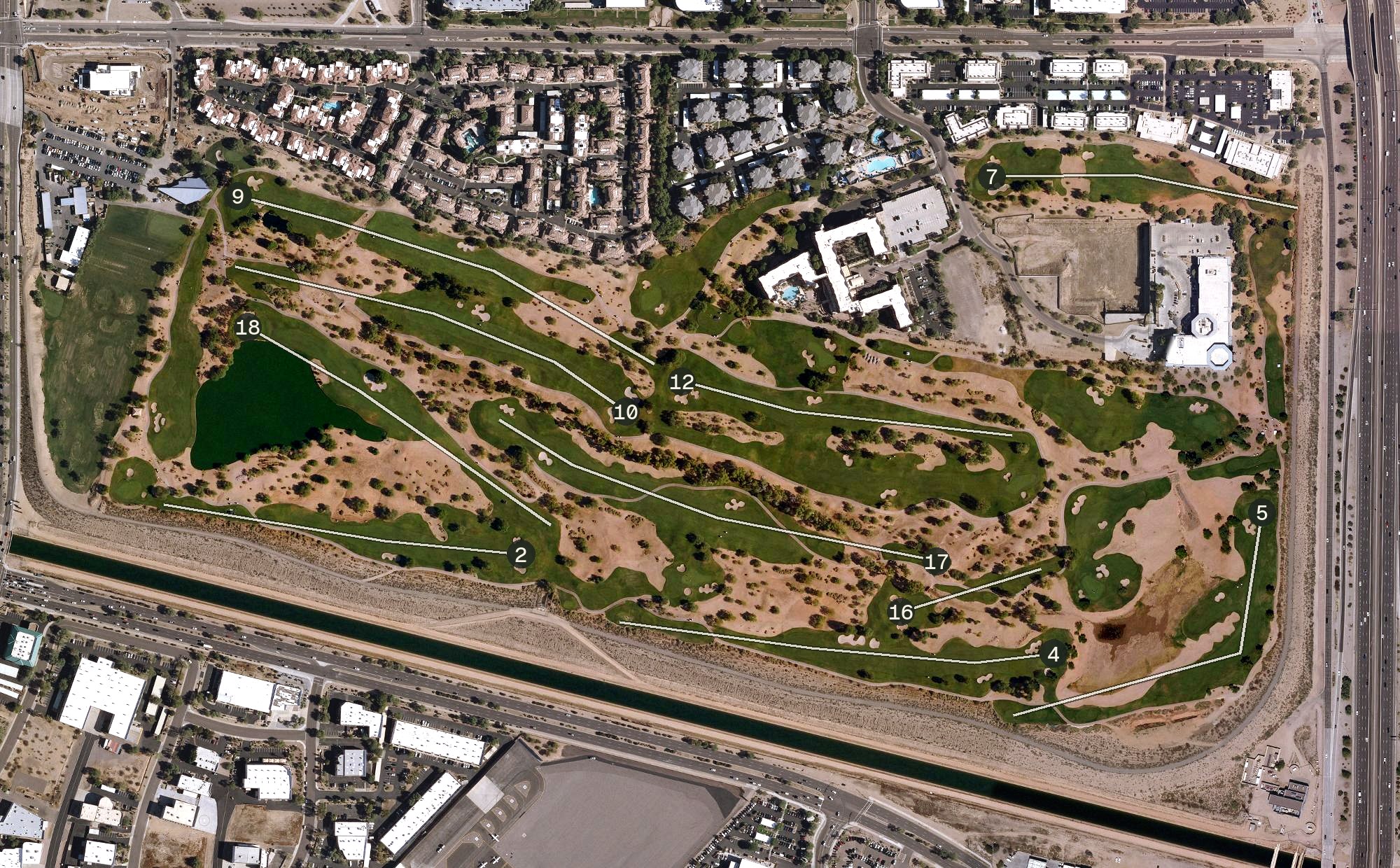Aerial view of TPC Scottsdale Champions Course, AZ
