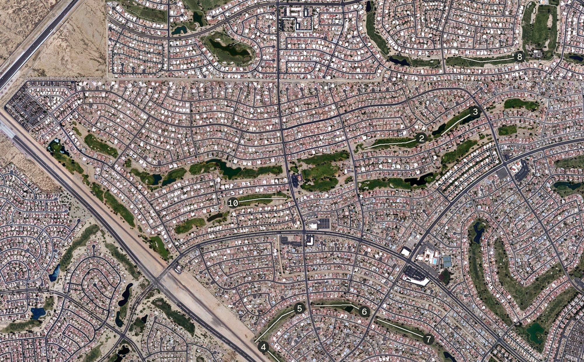 Aerial view of Trail Ridge Golf Course, AZ