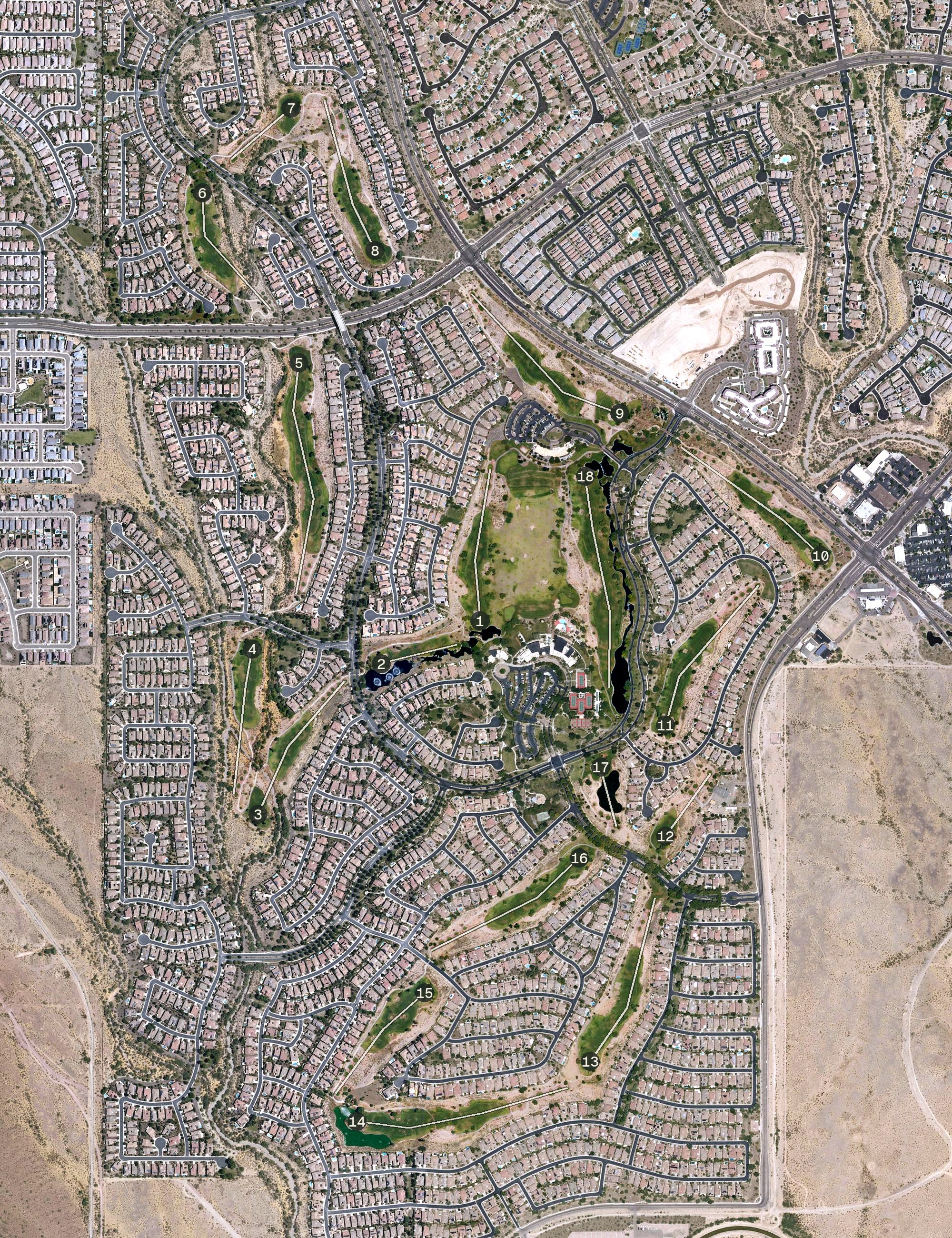 Aerial view of Trilogy Golf Club at Vistancia, AZ