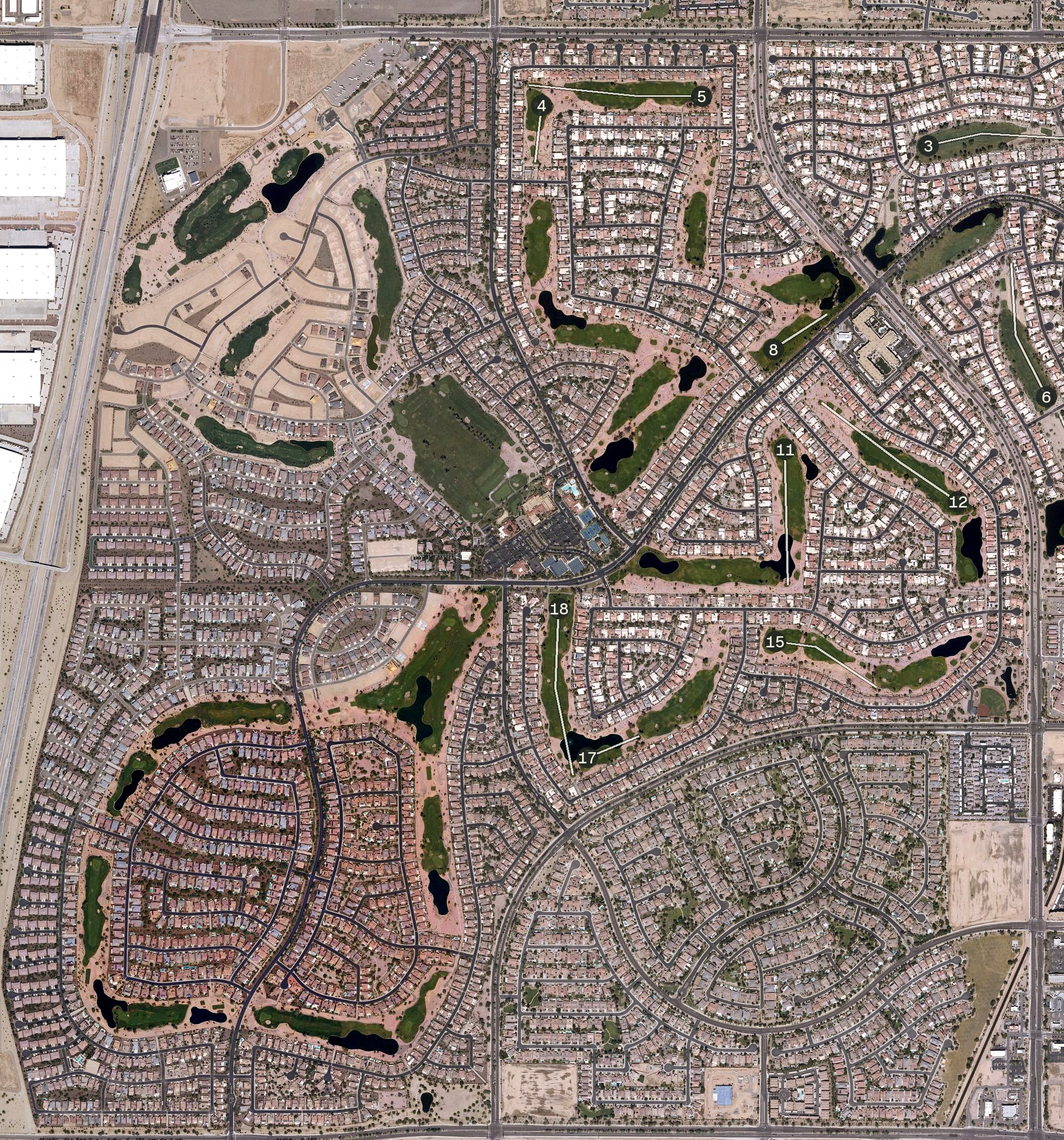 Aerial view of Tuscany Falls Golf Club, AZ
