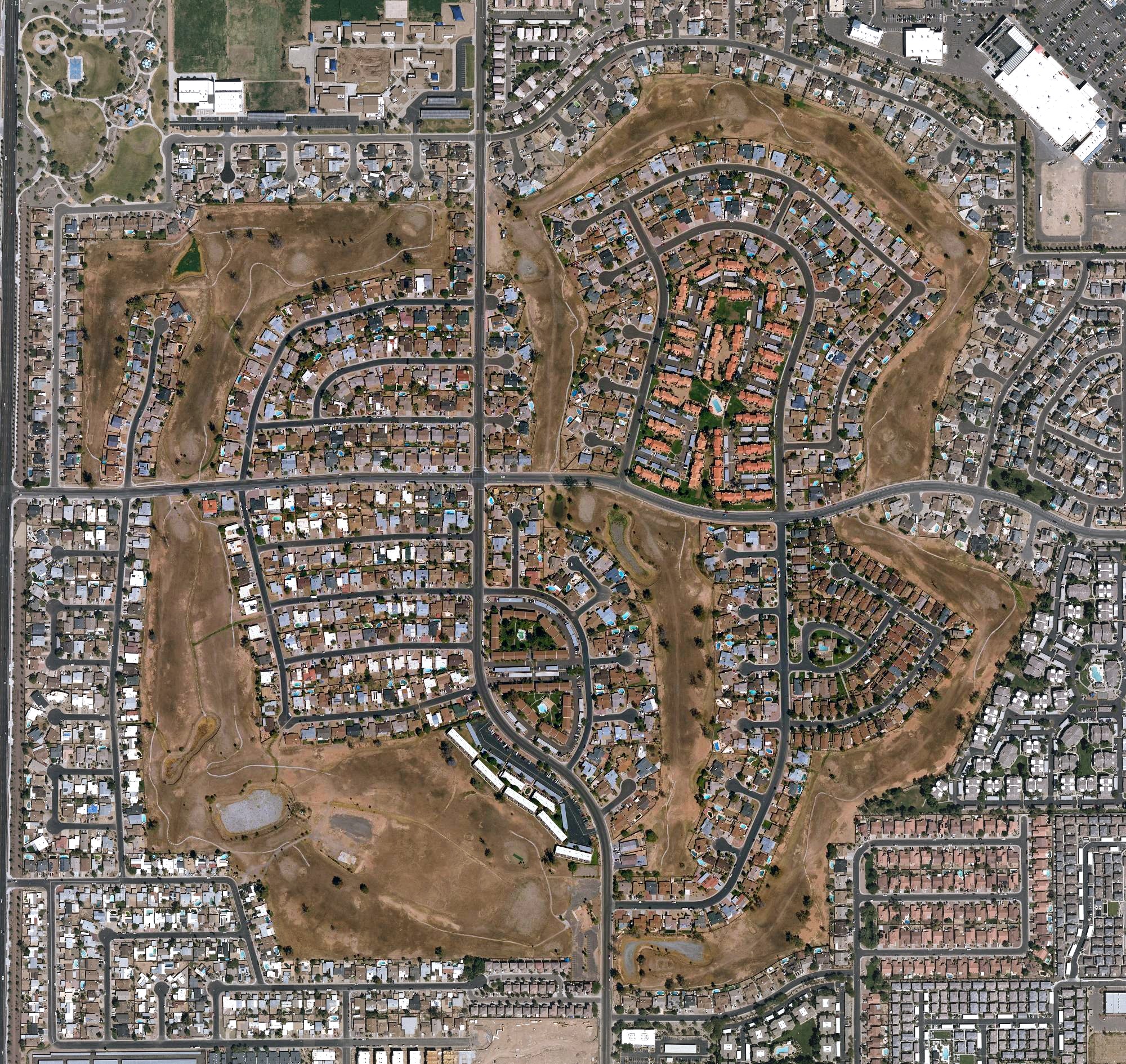 Aerial view of Villa de Paz Golf Course, AZ