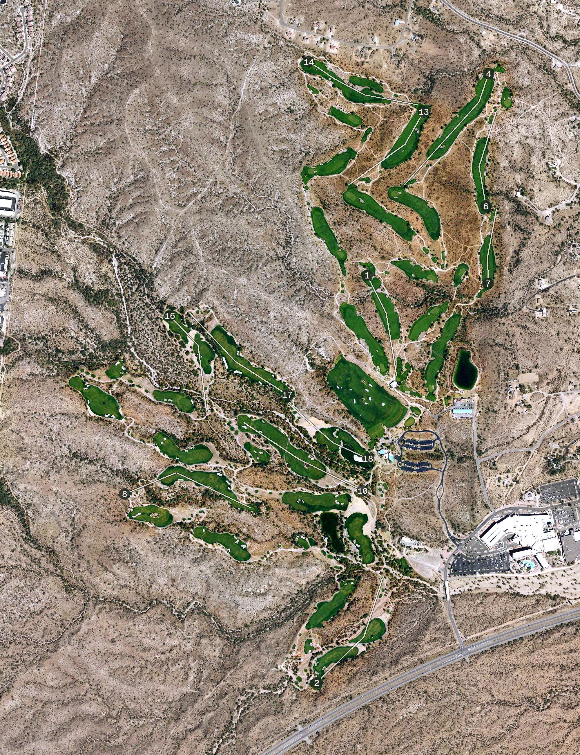 Aerial view of We-Ko-Pa Golf Club, AZ