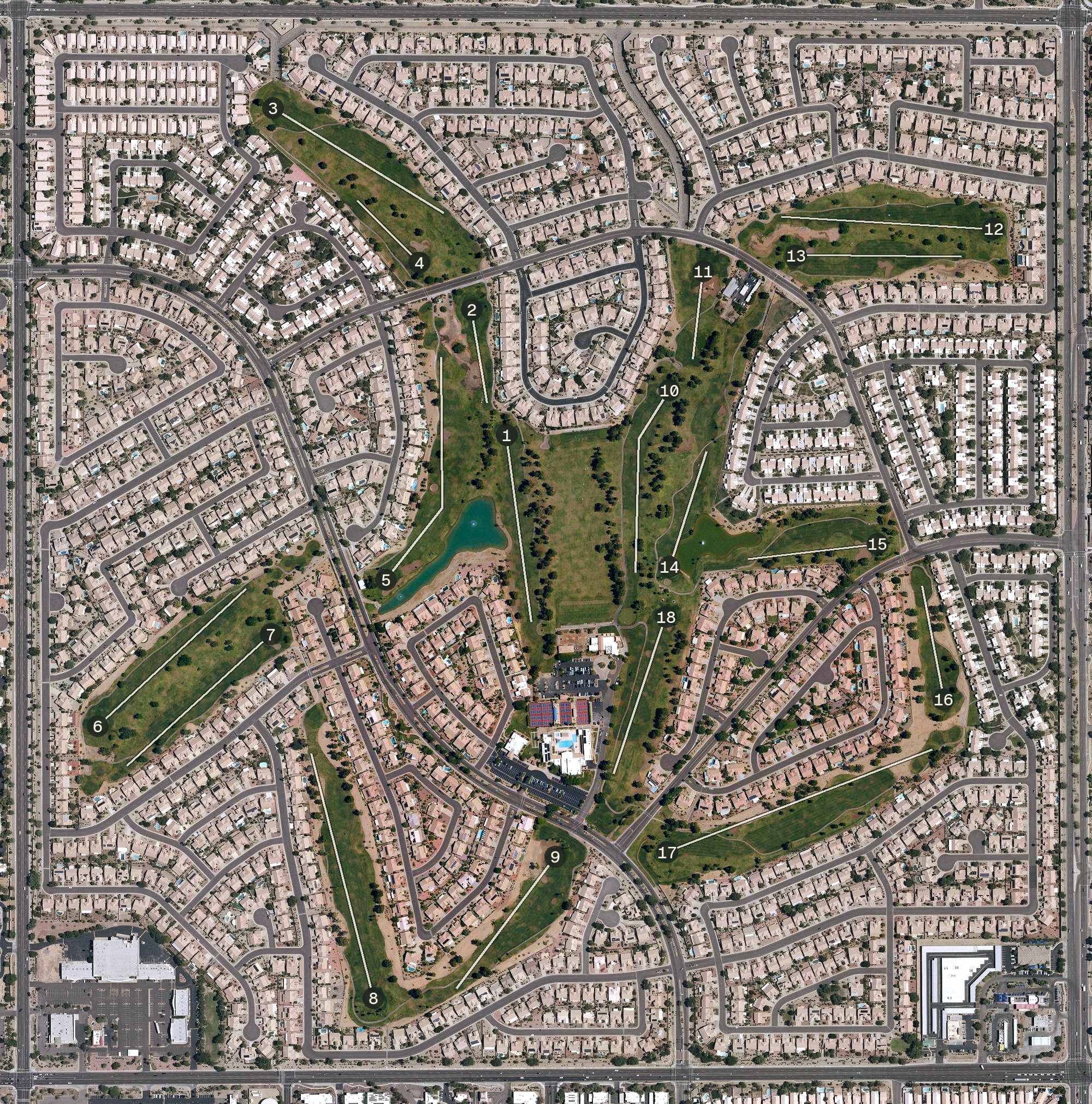 Aerial view of Westbrook Village Golf Club - Vistas Course, AZ
