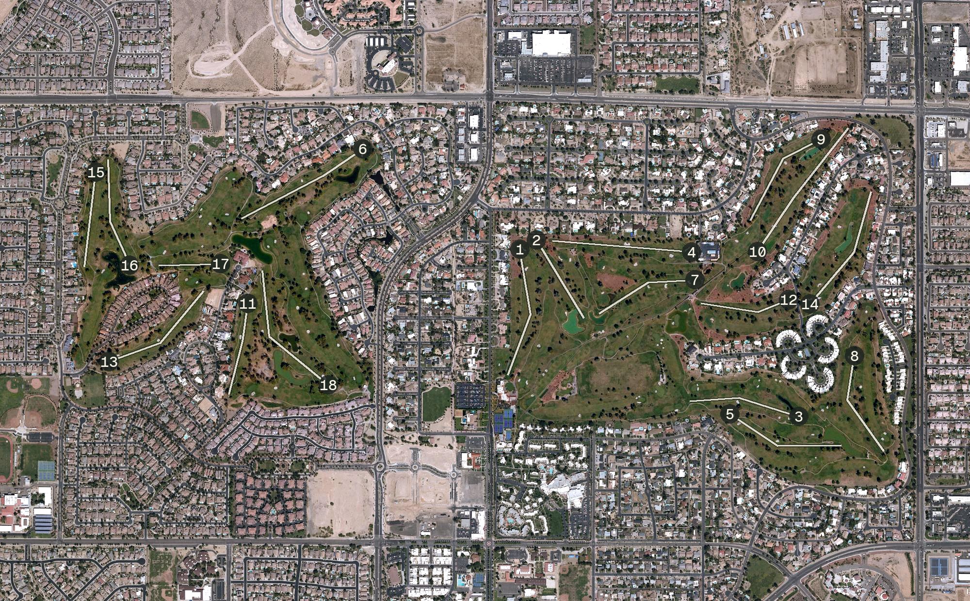 Aerial view of Wigwam Resort, AZ
