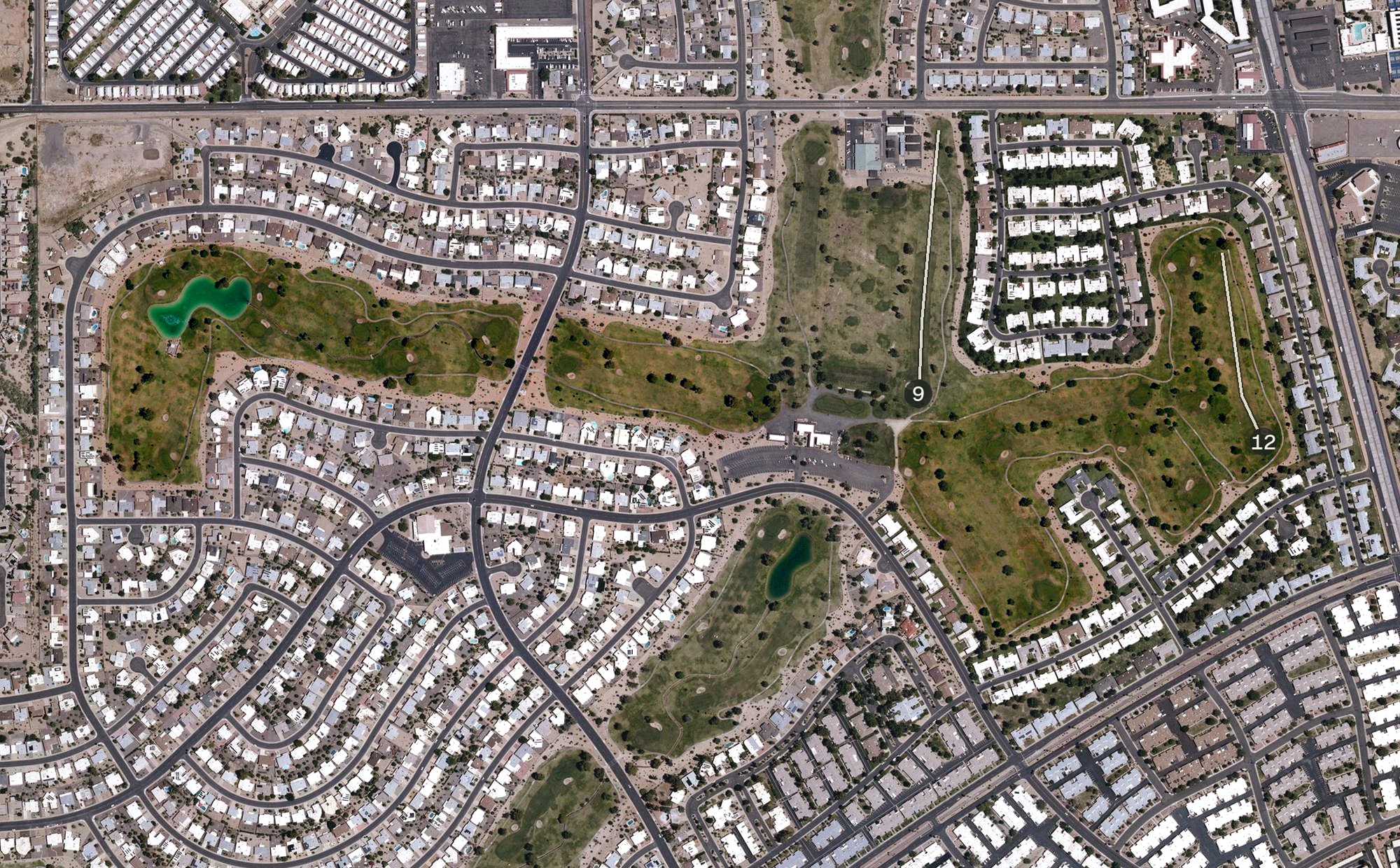 Aerial view of Willowbrook Golf Course, AZ