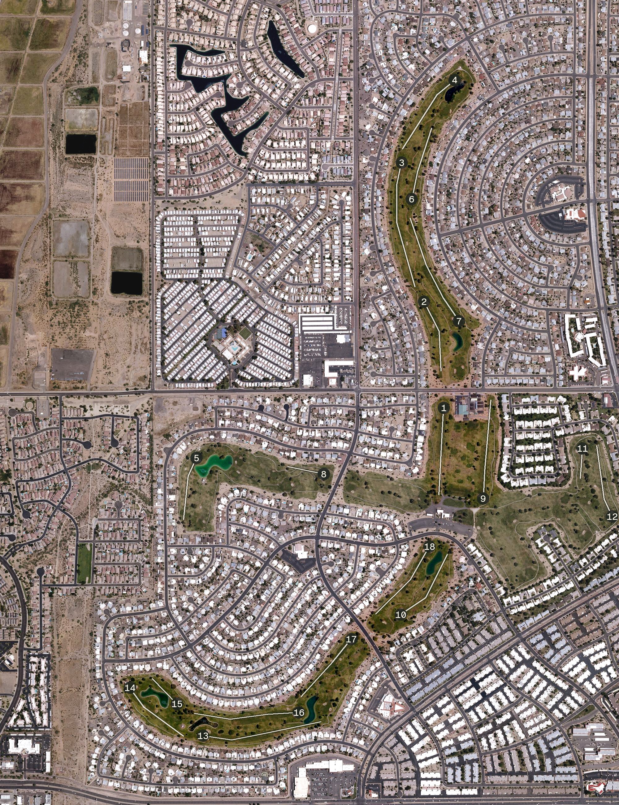 Aerial view of Willowcreek Golf Course, AZ