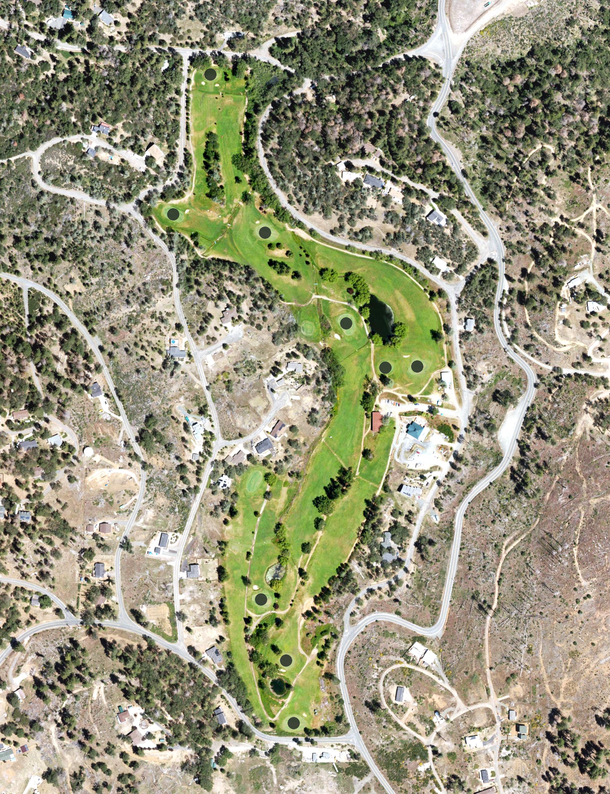 Aerial view of Adams Springs Golf Course, CA