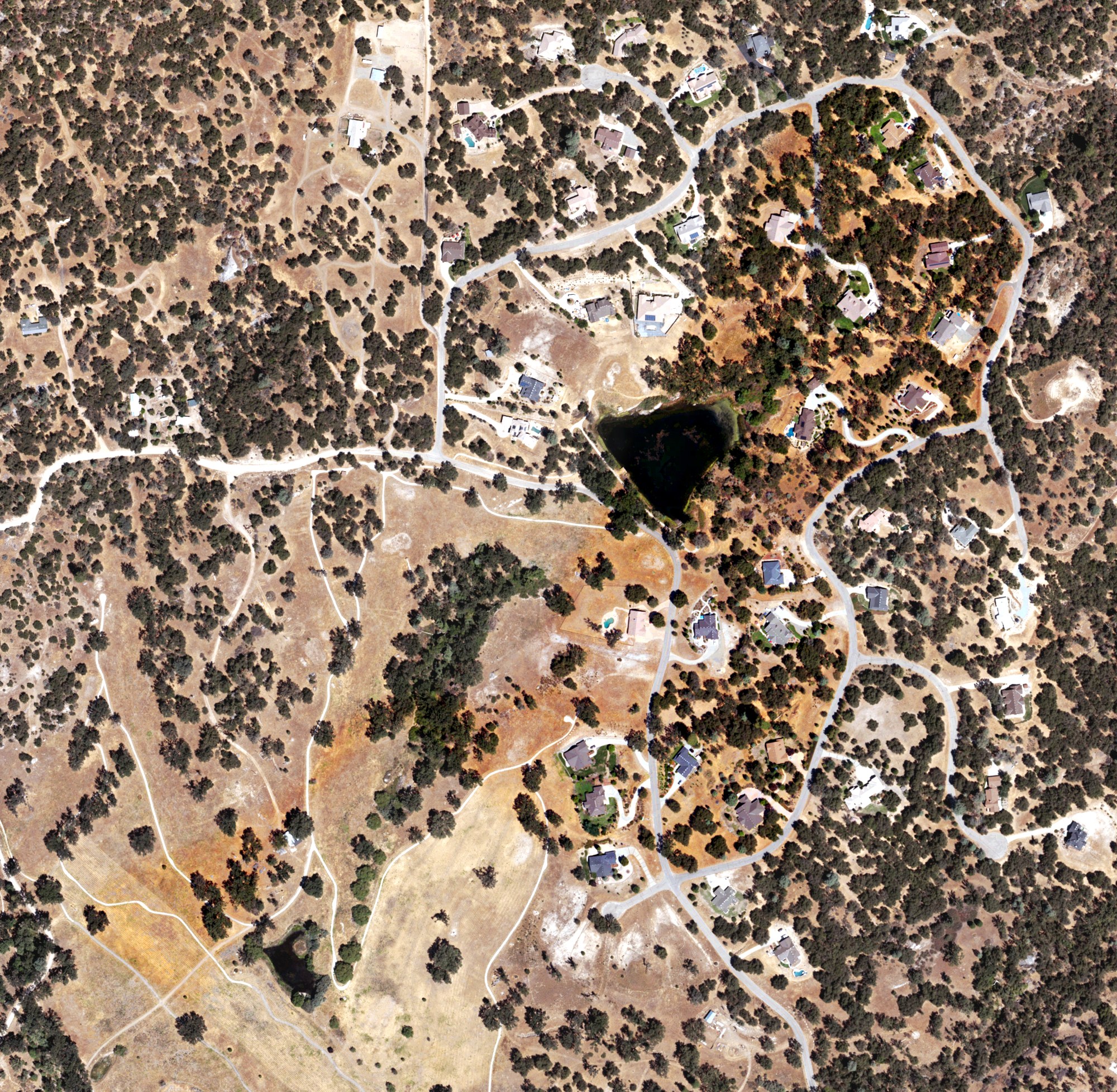 Aerial view of Ahwanhee Estates and Country Club, CA