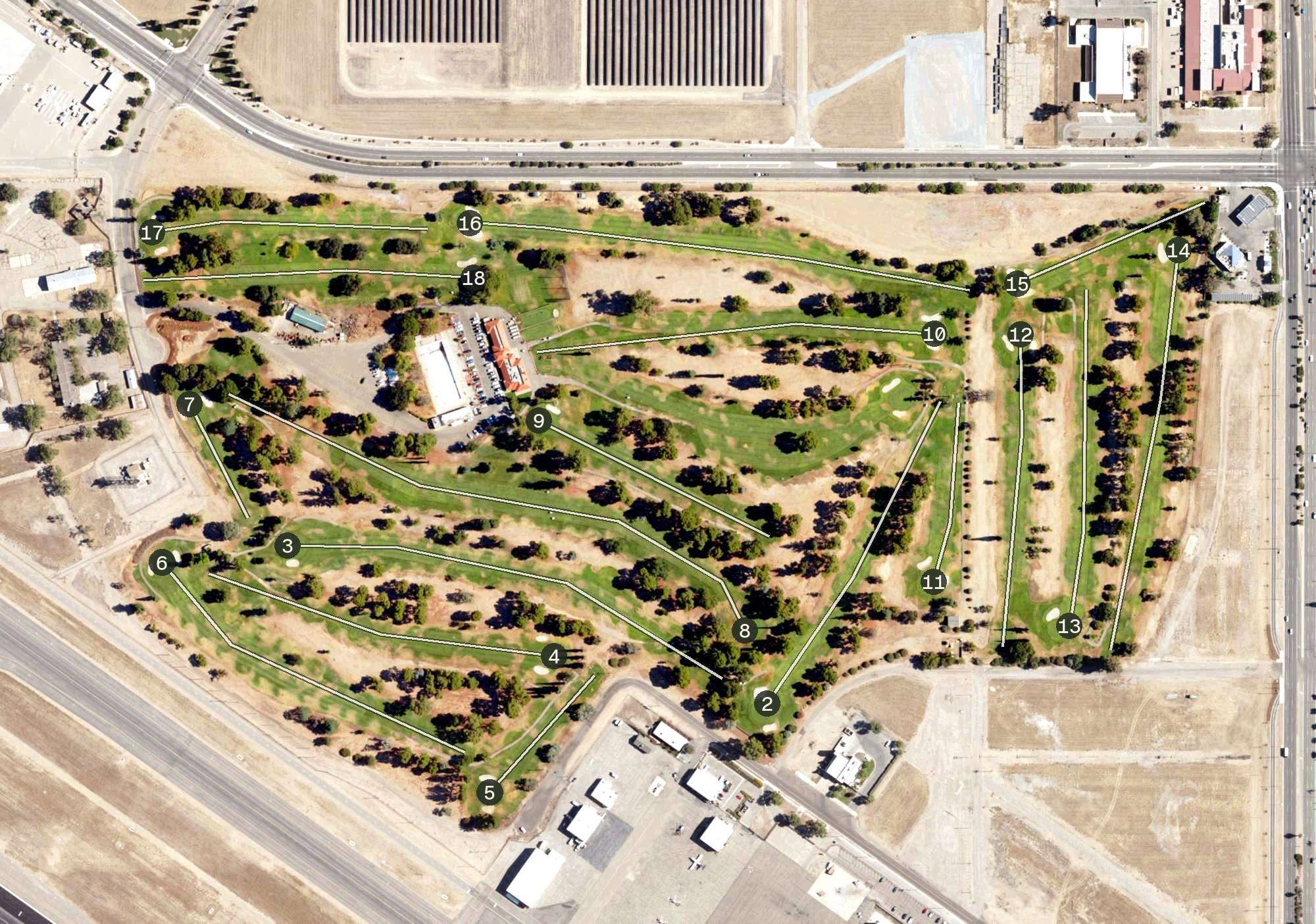 Aerial view of Airways Golf Course, CA