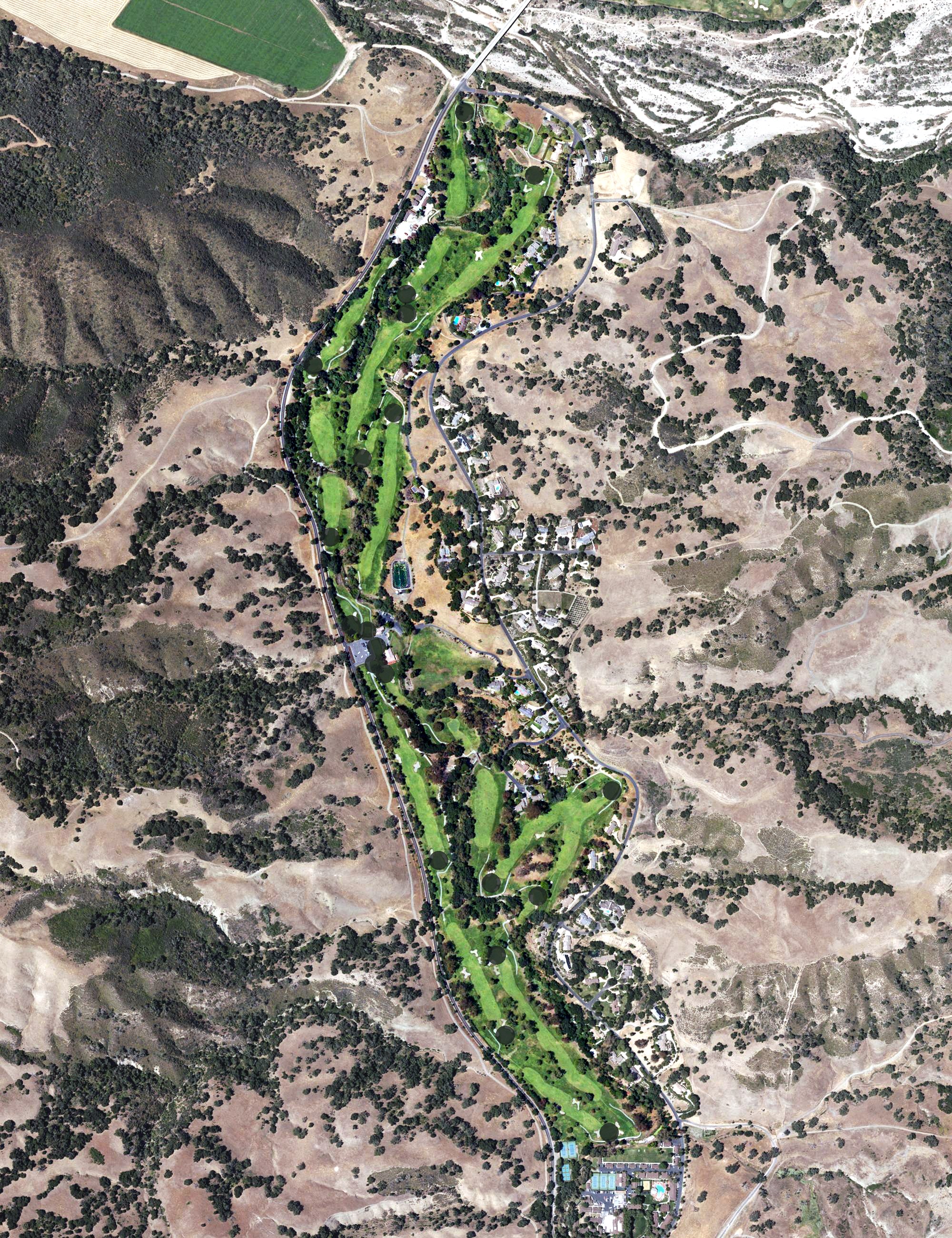 Aerial view of Alisal Ranch Course, CA
