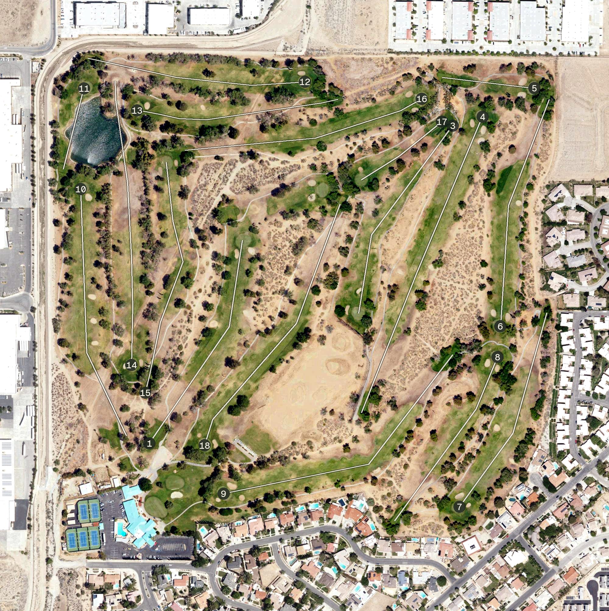 Aerial view of Antelope Valley Country Club, CA