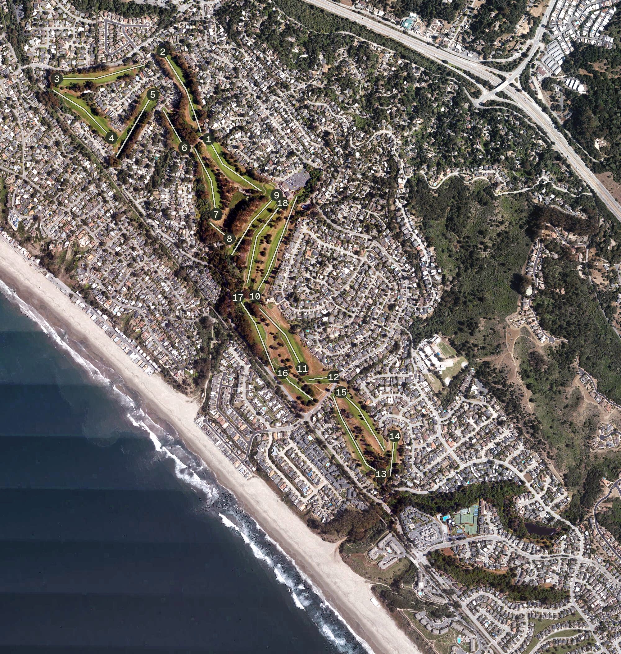 Aerial view of Aptos Seascape Golf Course, CA