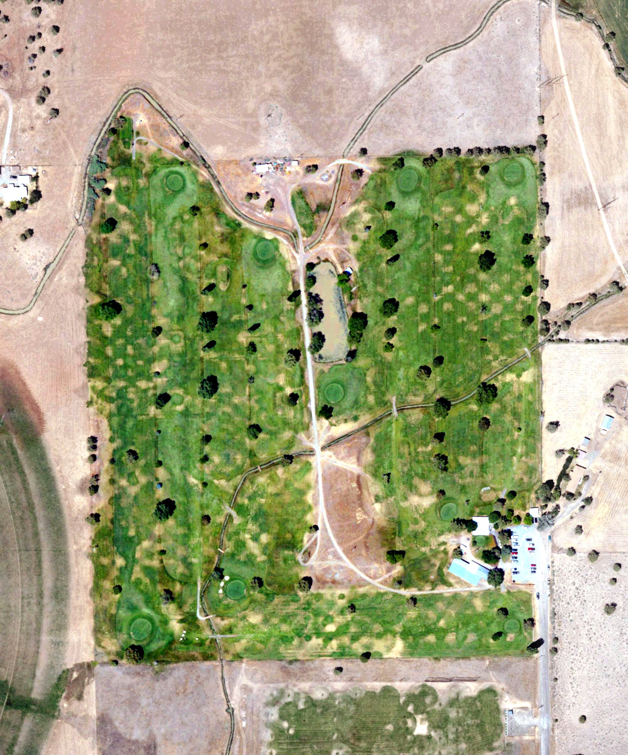 Aerial view of Arrowhead Golf Course, CA