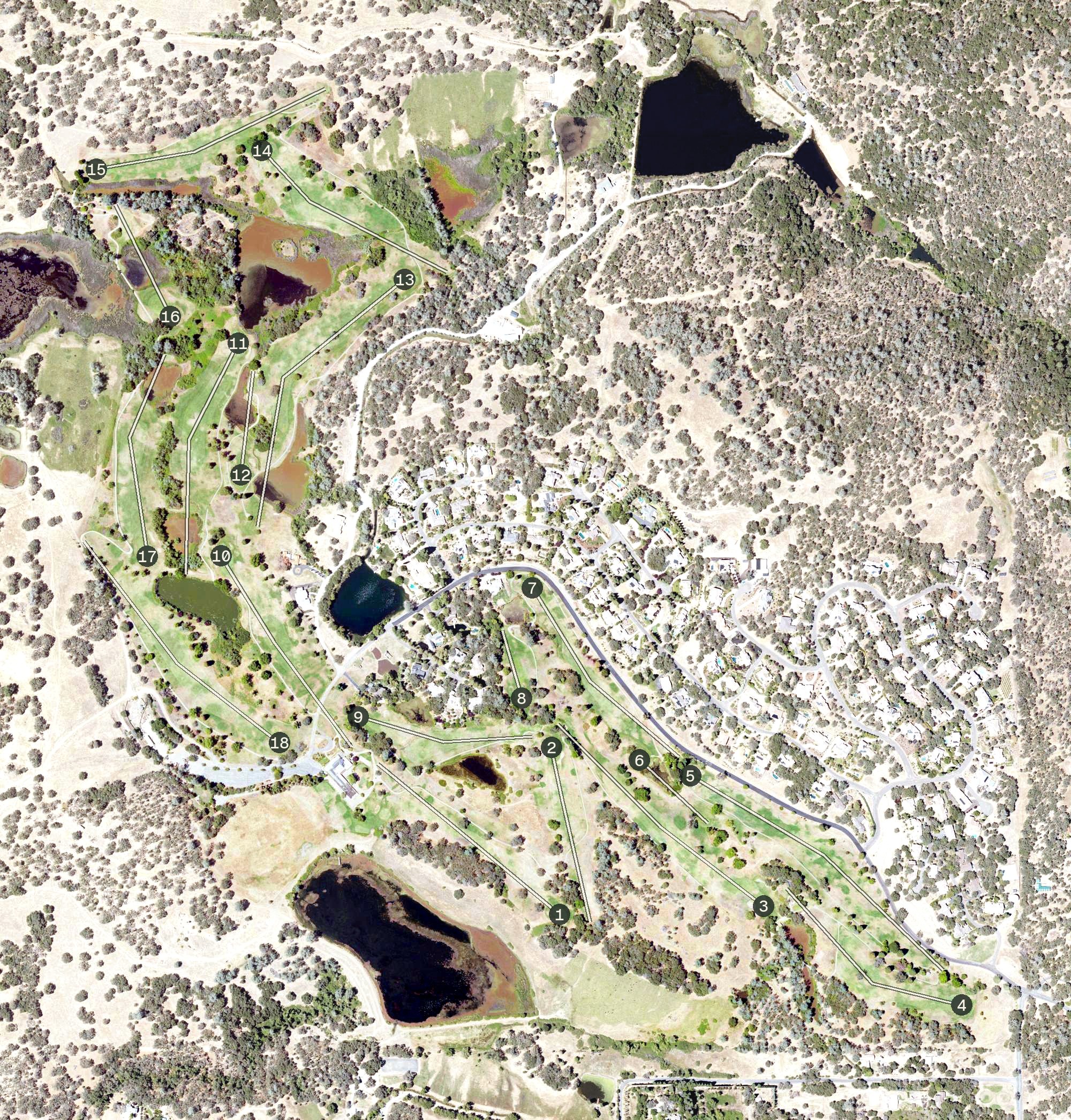 Aerial view of Auburn Valley Golf Club, CA