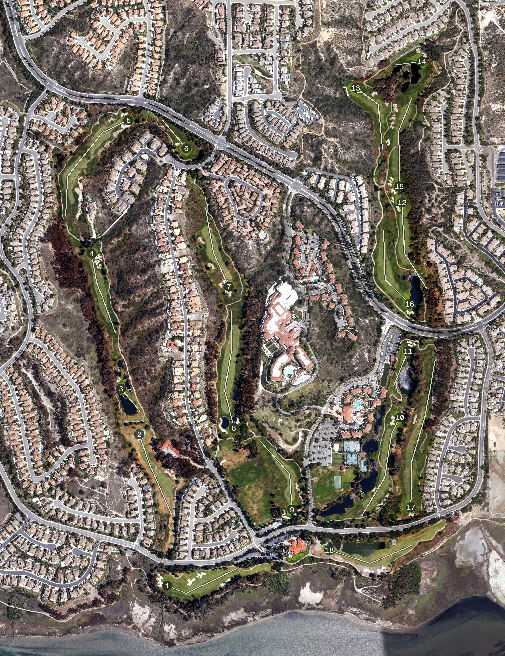 Aerial view of Aviara Golf Club, CA