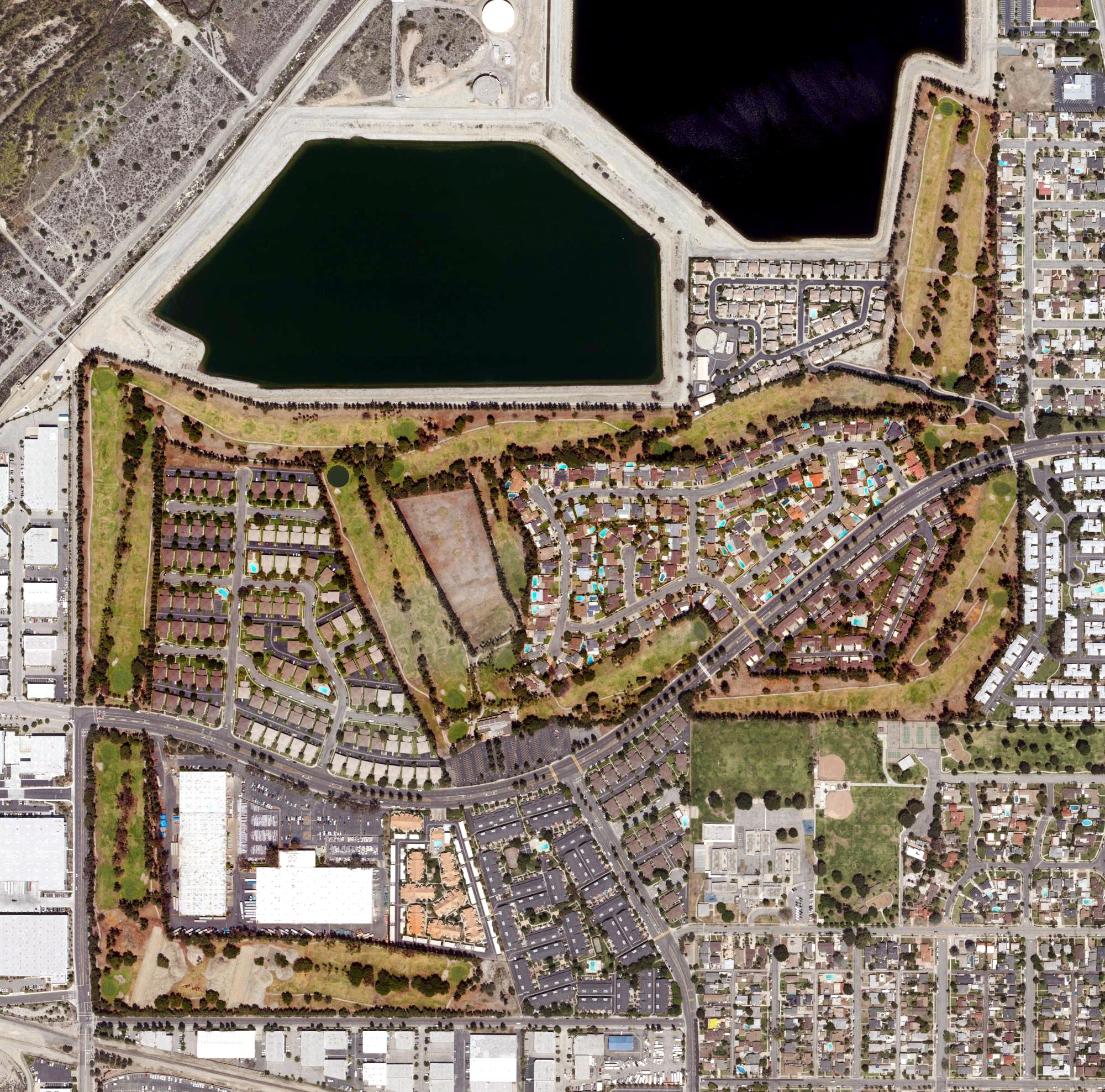 Aerial view of Azusa Greens Country Club, CA