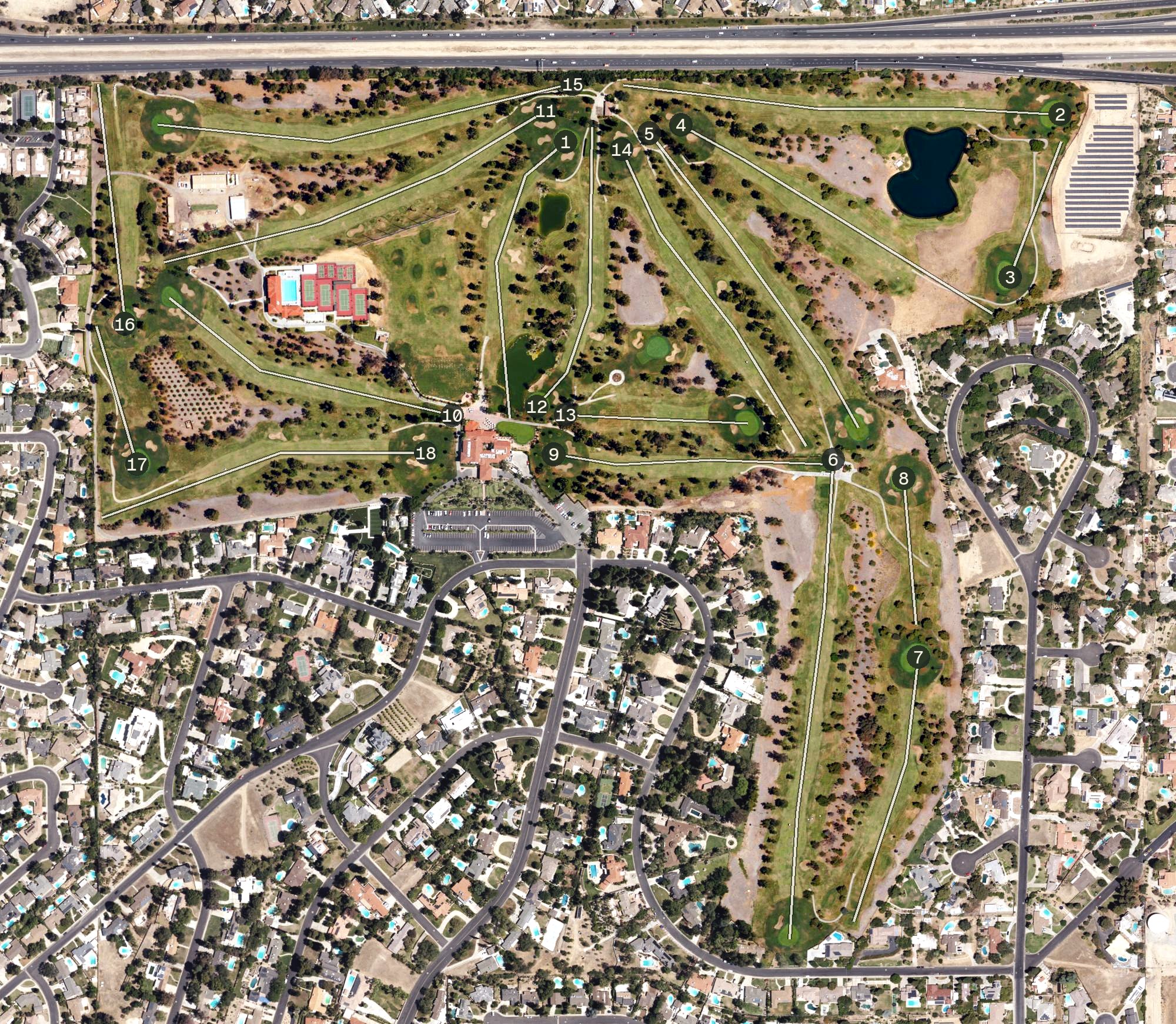 Aerial view of Bakersfield Country Club, CA