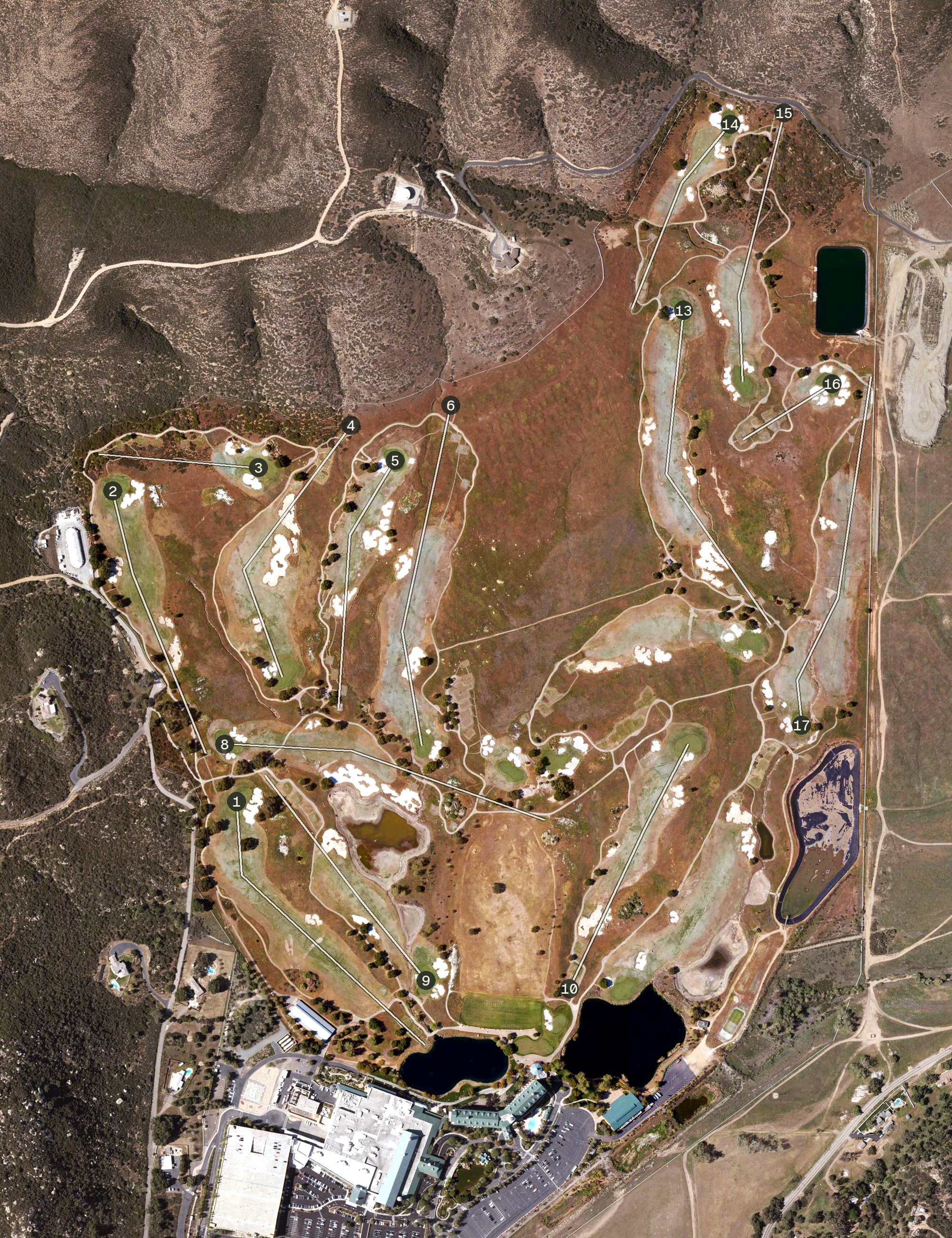 Aerial view of Barona Resort Golf Course, CA