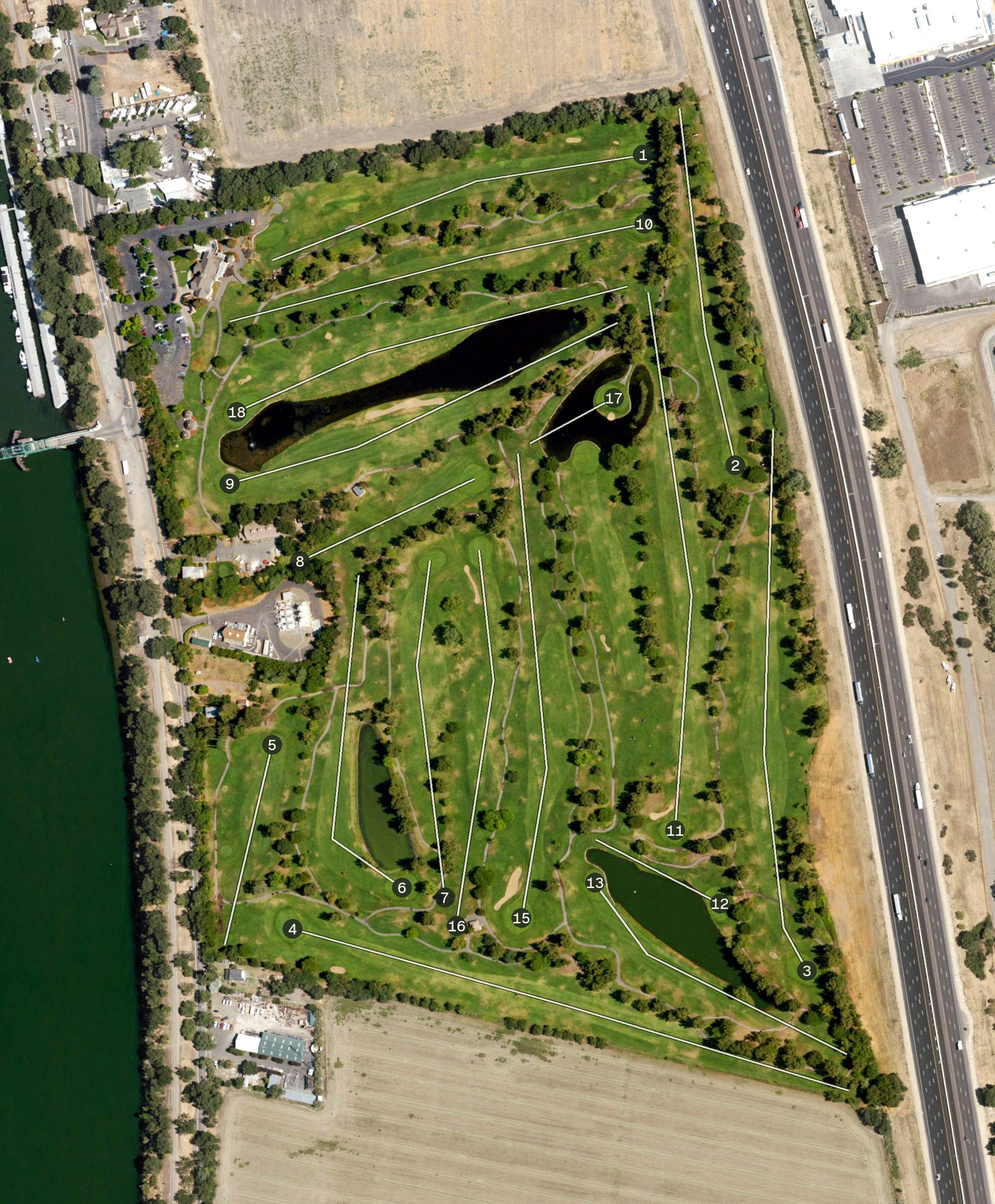 Aerial view of Bartley Cavanaugh Golf Course, CA
