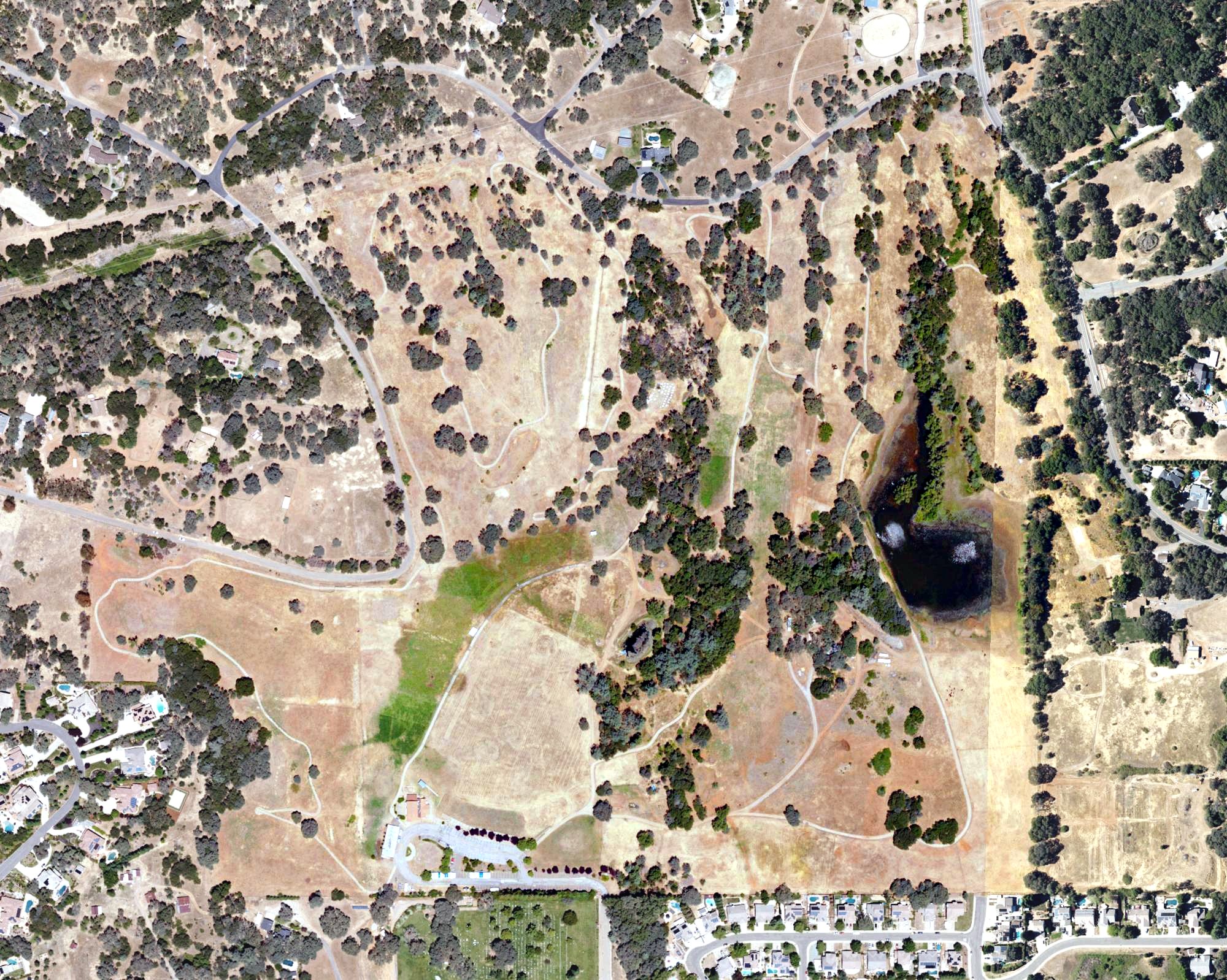 Aerial view of Bass Lake Golf Course, CA
