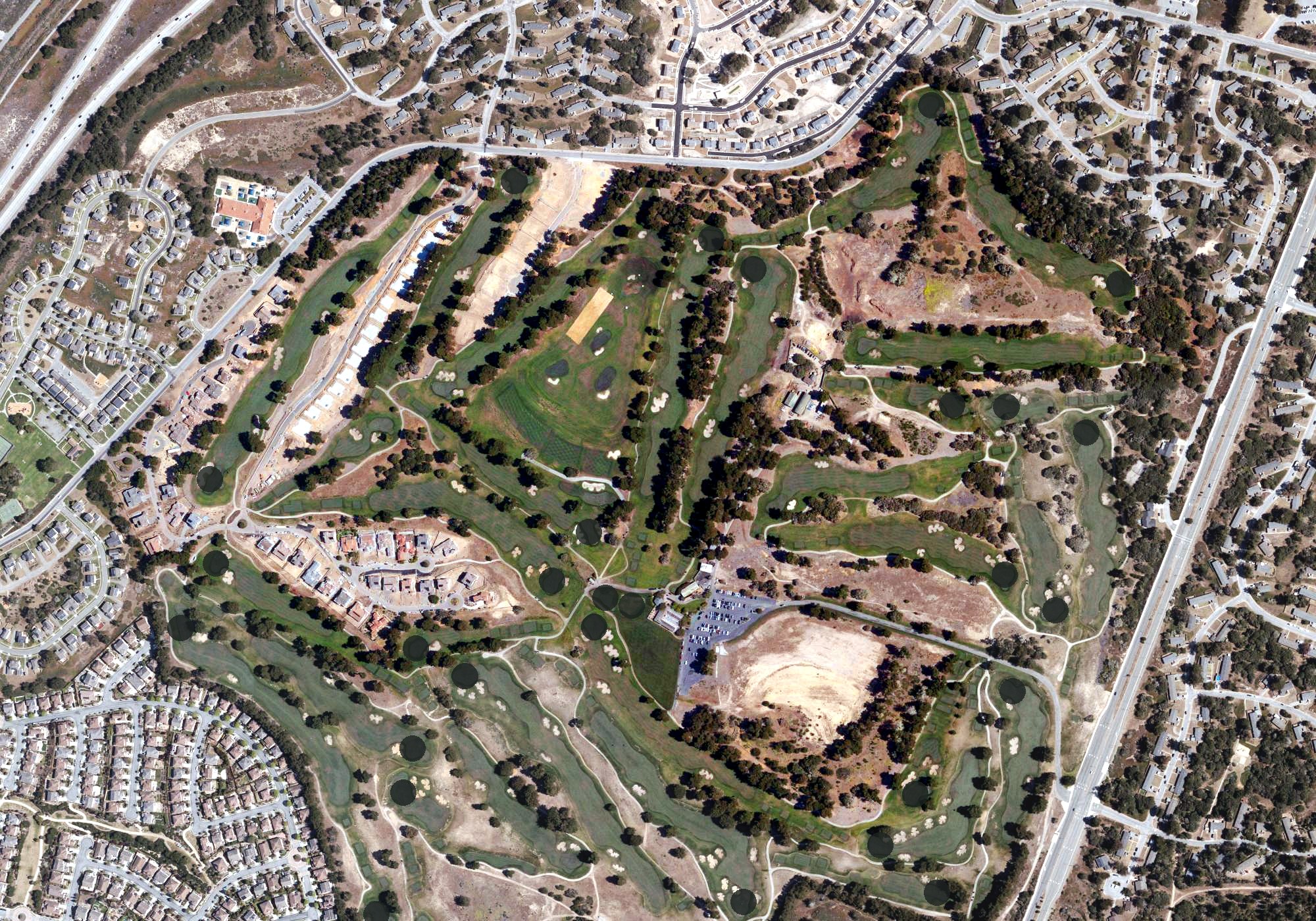 Aerial view of Bayonet Golf Course, CA