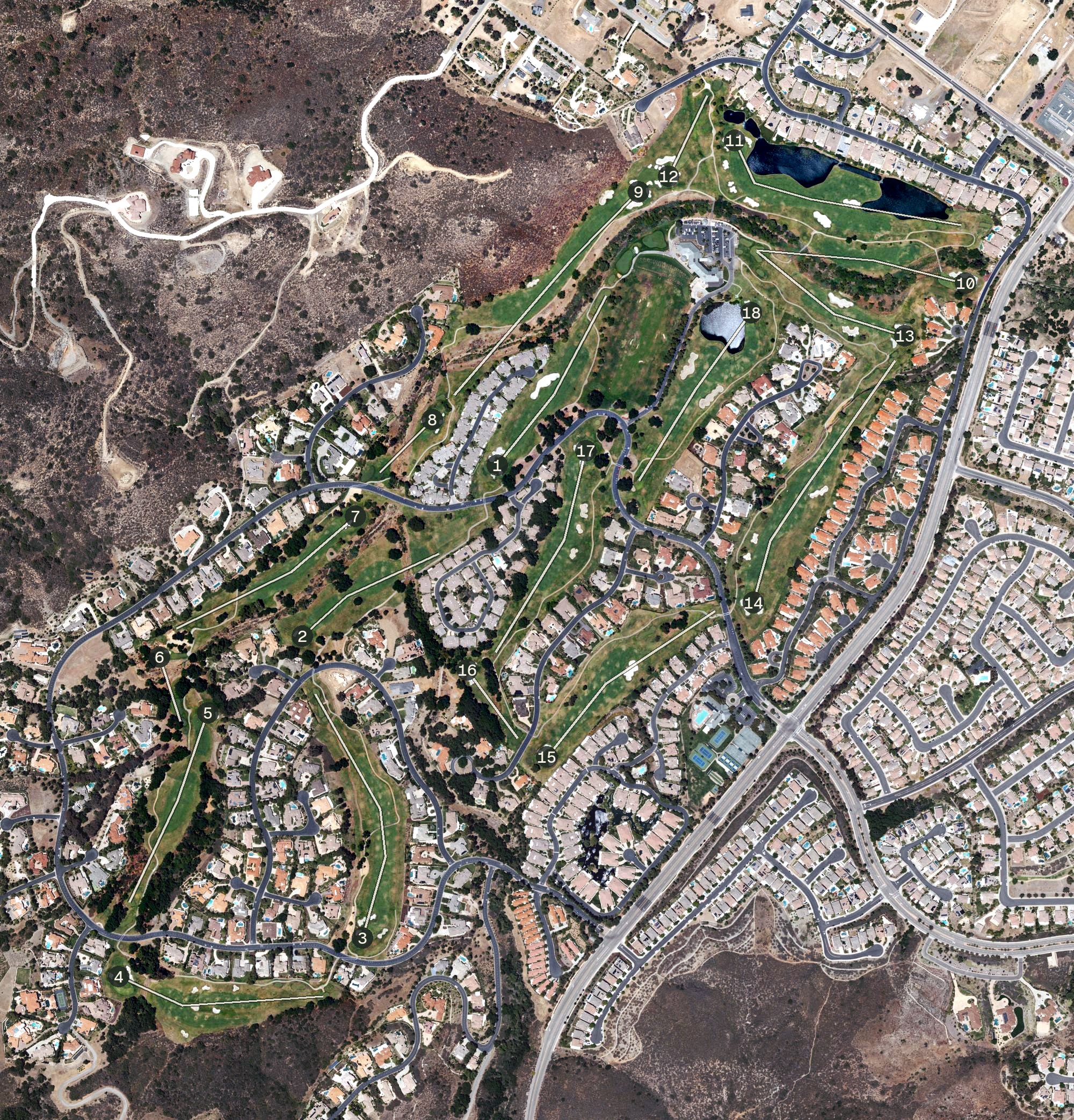 Aerial view of Bear Creek Golf Club, CA