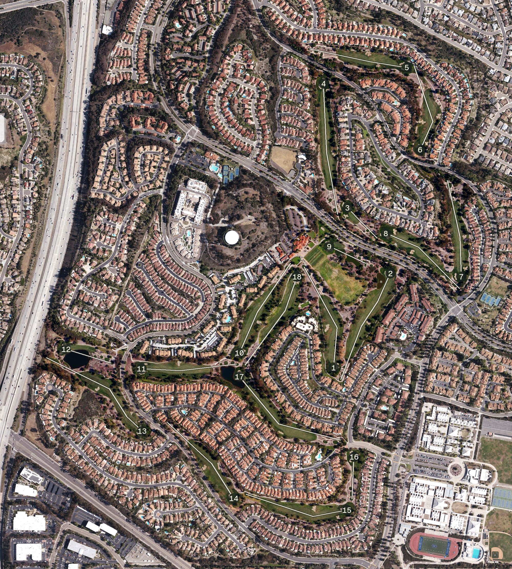 Aerial view of Bernardo Heights Country Club, CA