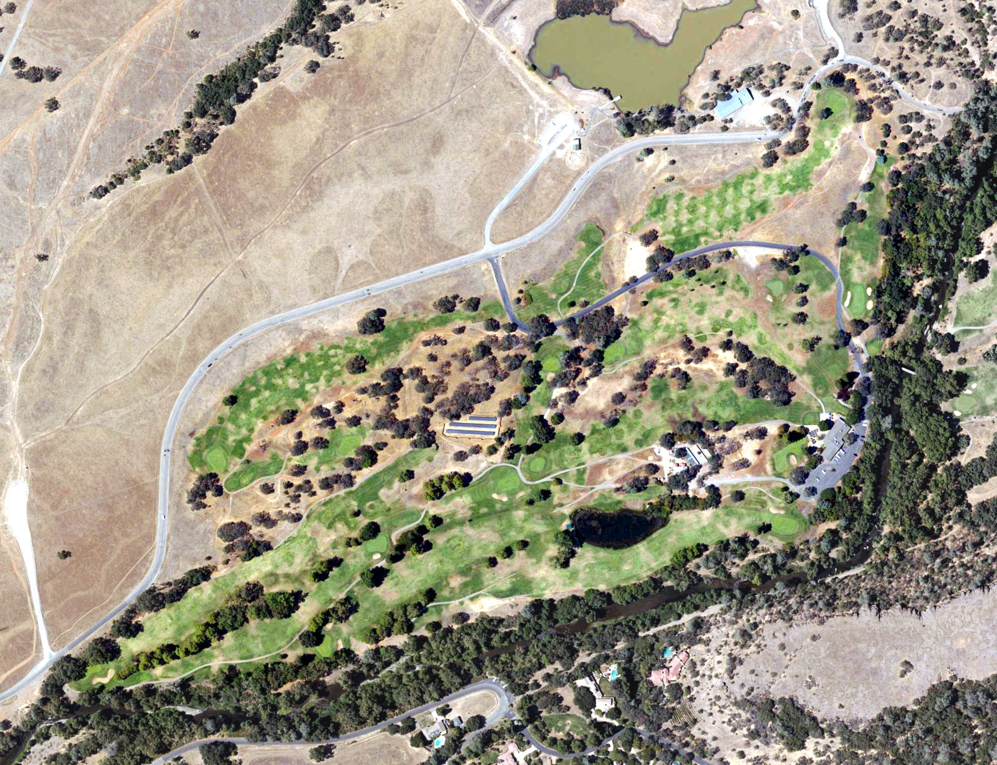 Aerial view of Bidwell Park Golf Course, CA